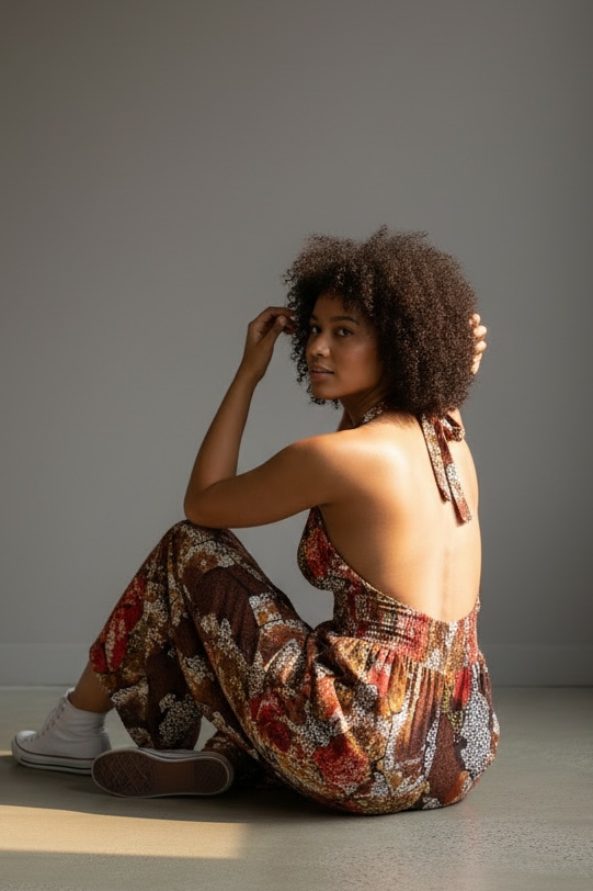 Ankara African Print Halter Dress