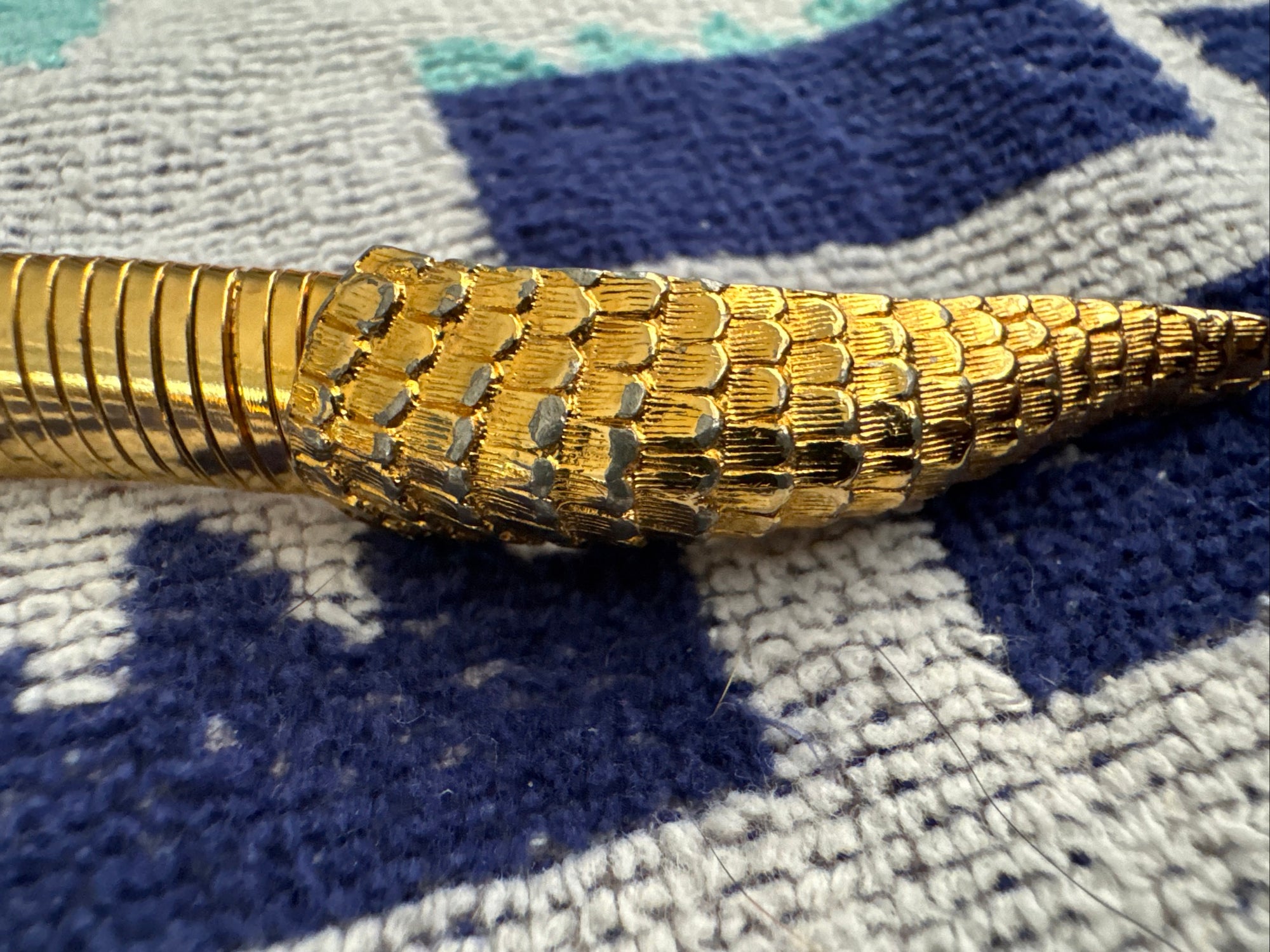 70s ACCESSOCRAFT NYC Gold Snake Serpent Sculptural Belt or Necklace