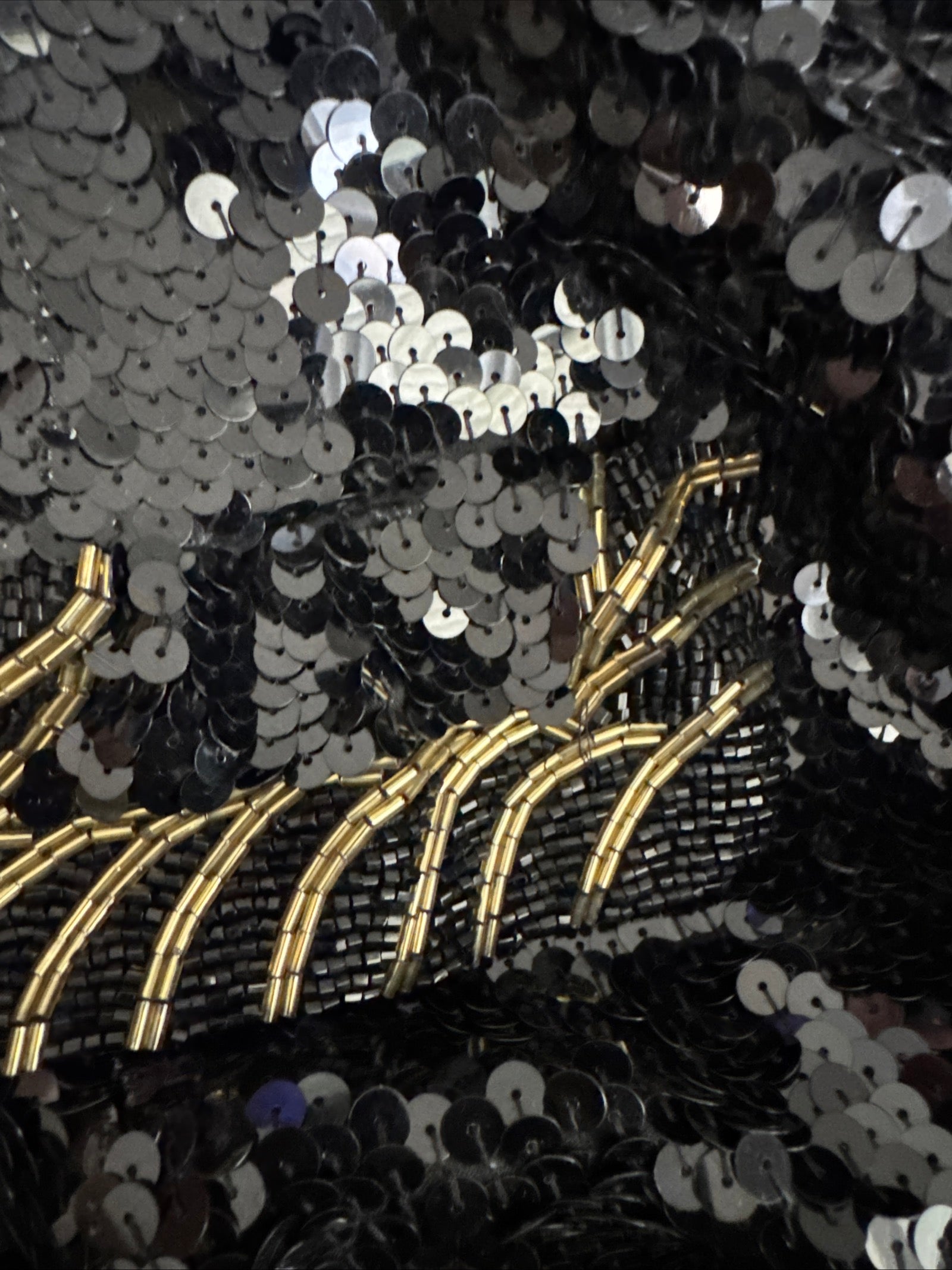 80s Black Tie Sequin Beaded Gown Strapless Sz 6 Maxi 90s NWT Deadstock