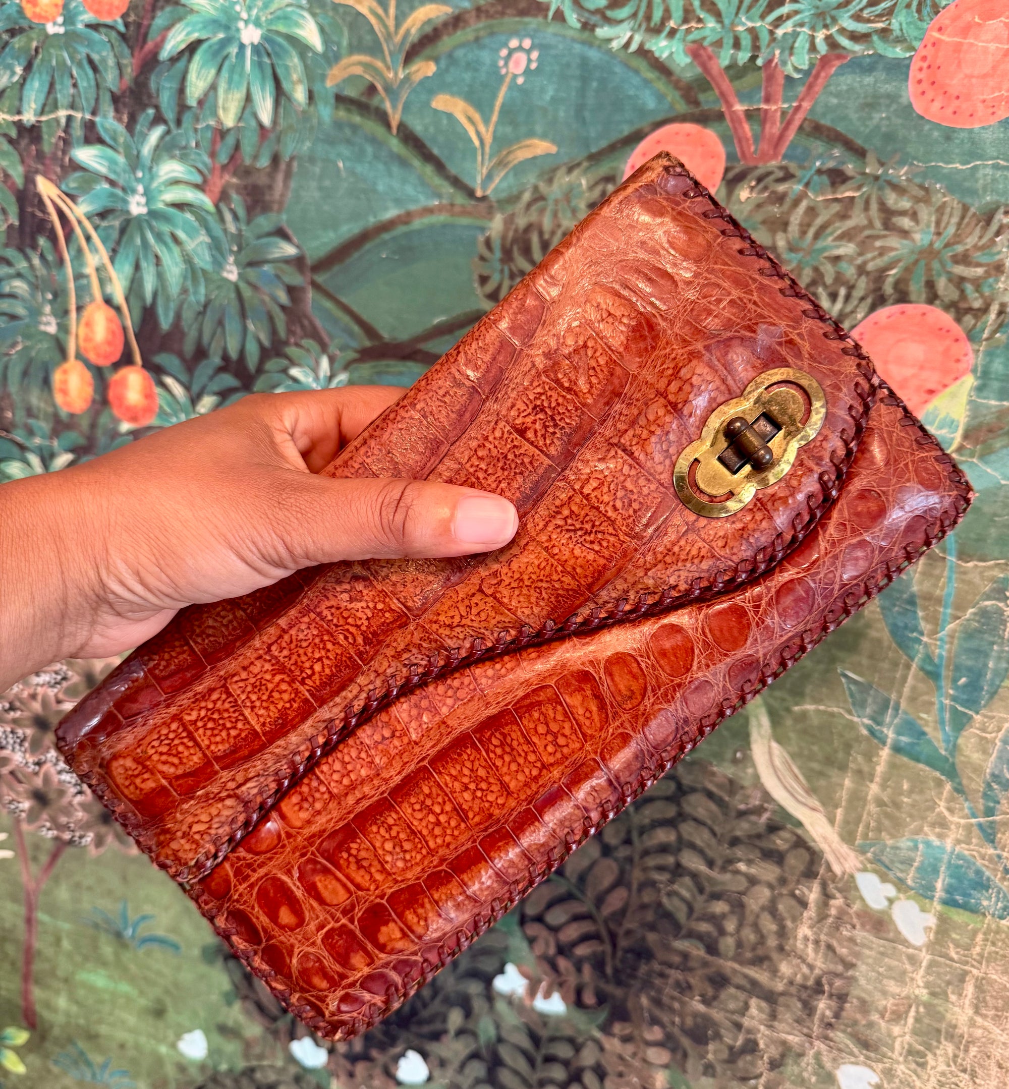 50s Alligator Envelope Clutch
