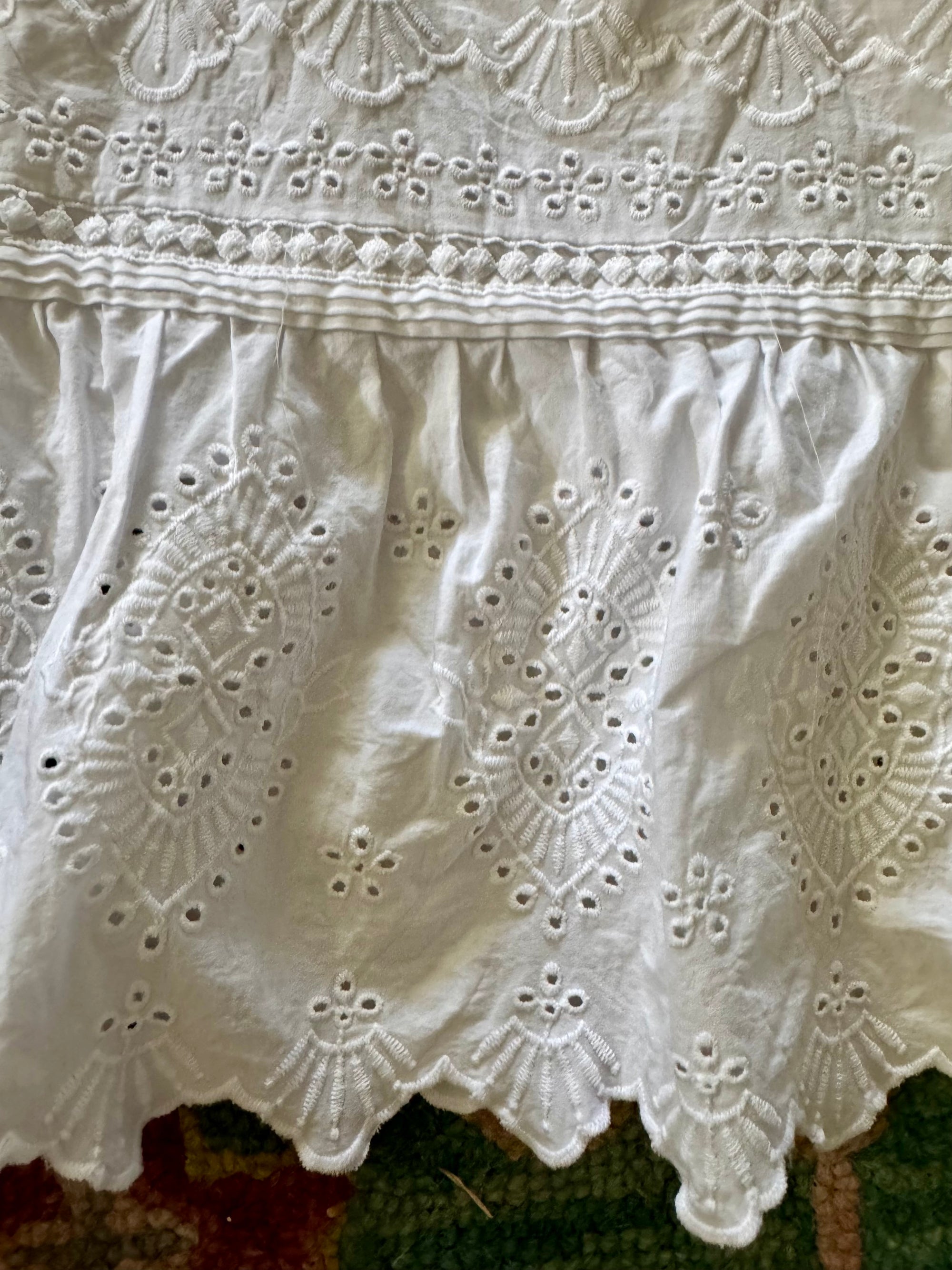 Jason Wu White Eyelet Embroidered Midi Skirt