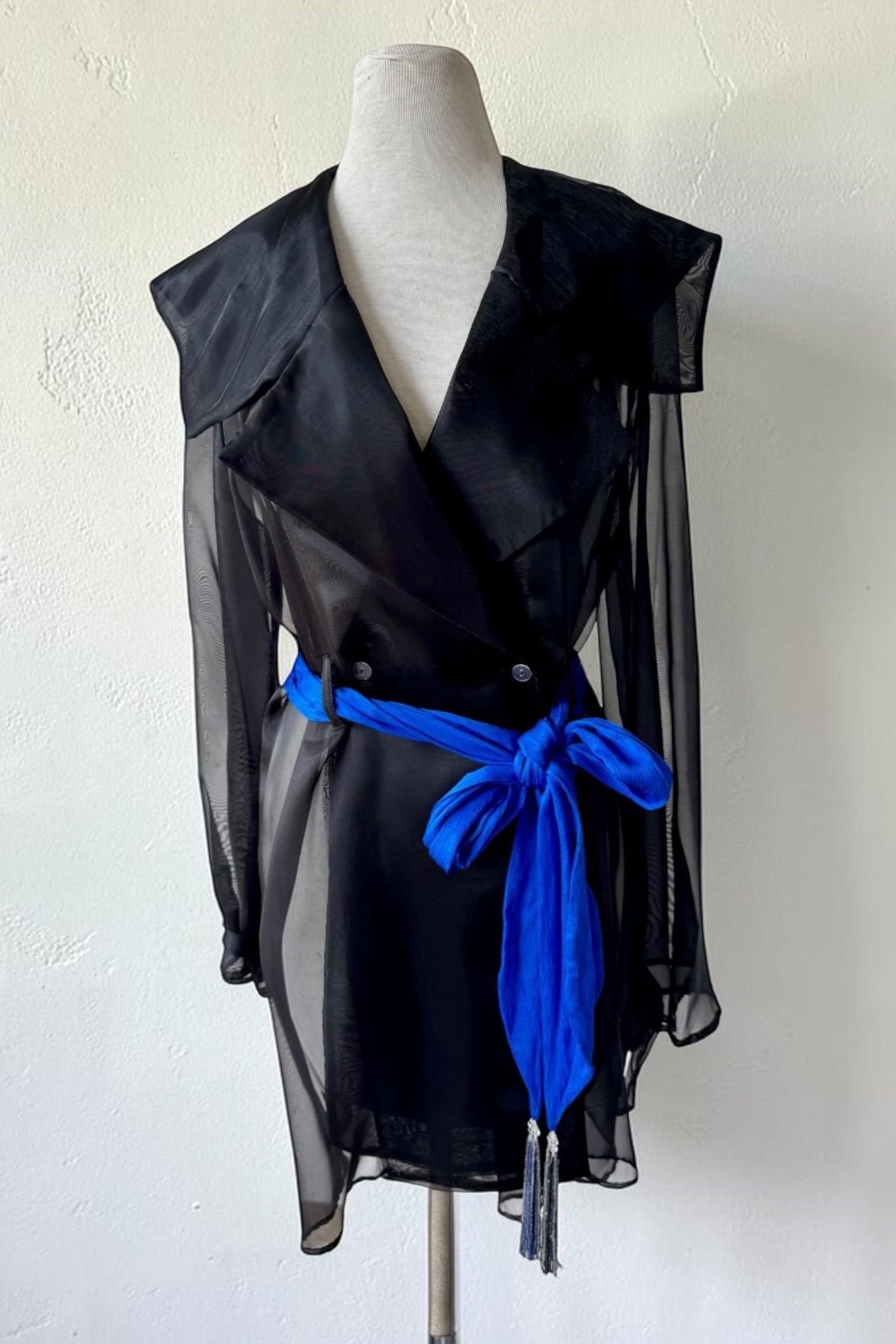 90s Rampage Sheer Black Trench Jacket