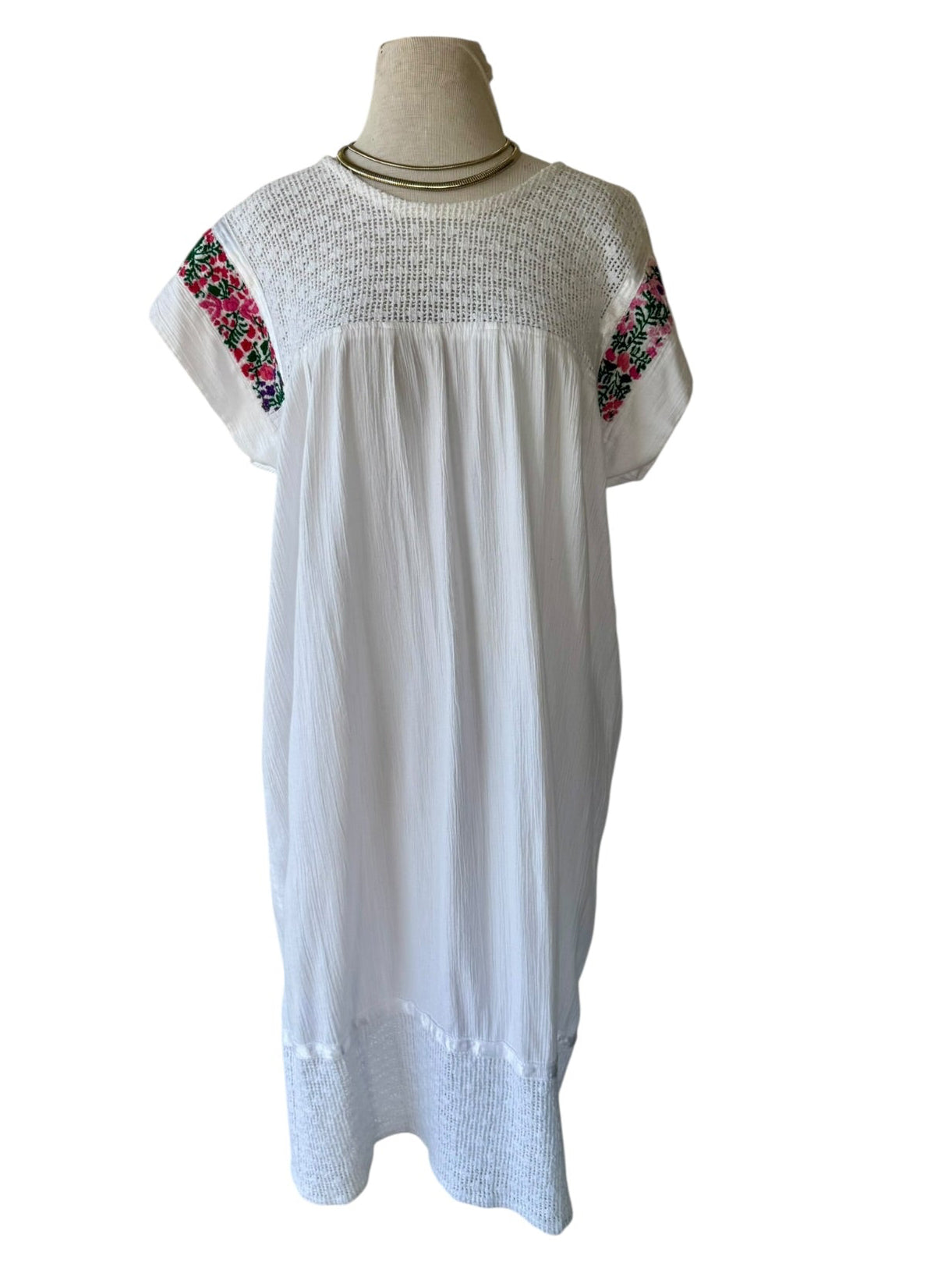 70s Embroidered San Antonino Deshilado Mexican Caftan
