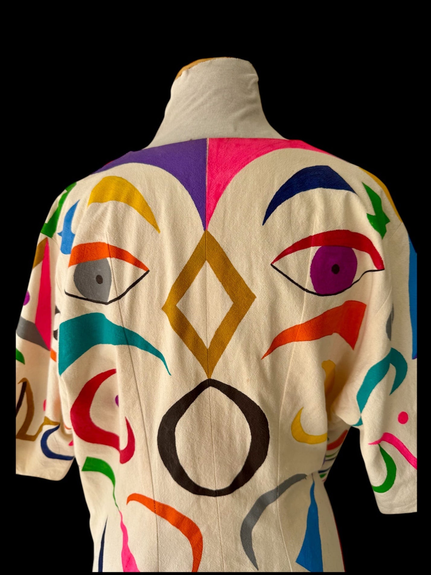 80s Mexican Hand-Painted Otomi Style Jacket