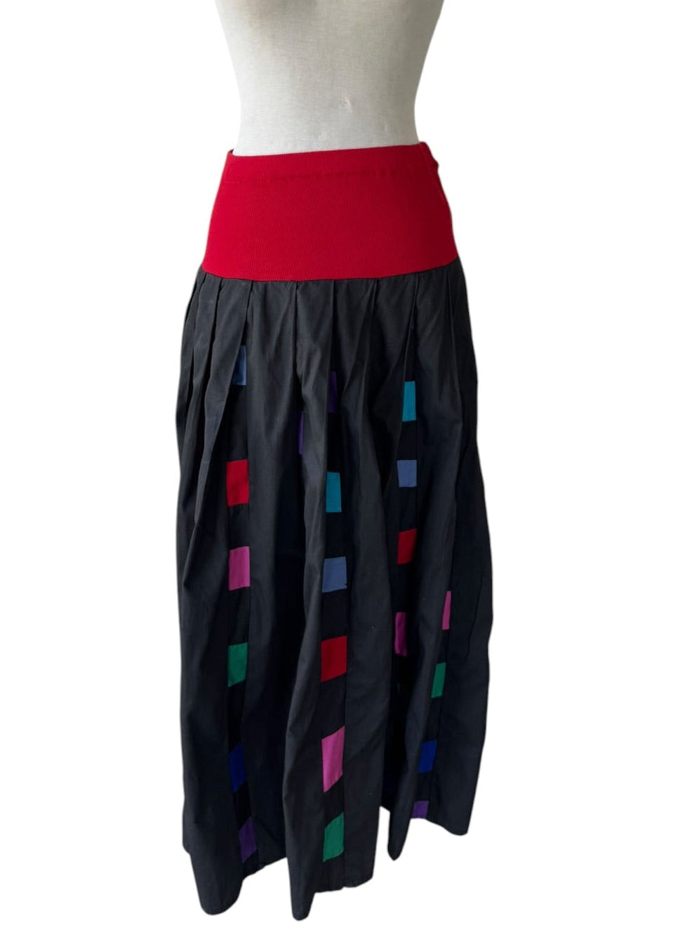 80s Pegaso Quilted Patchwork Full Sweep Skirt