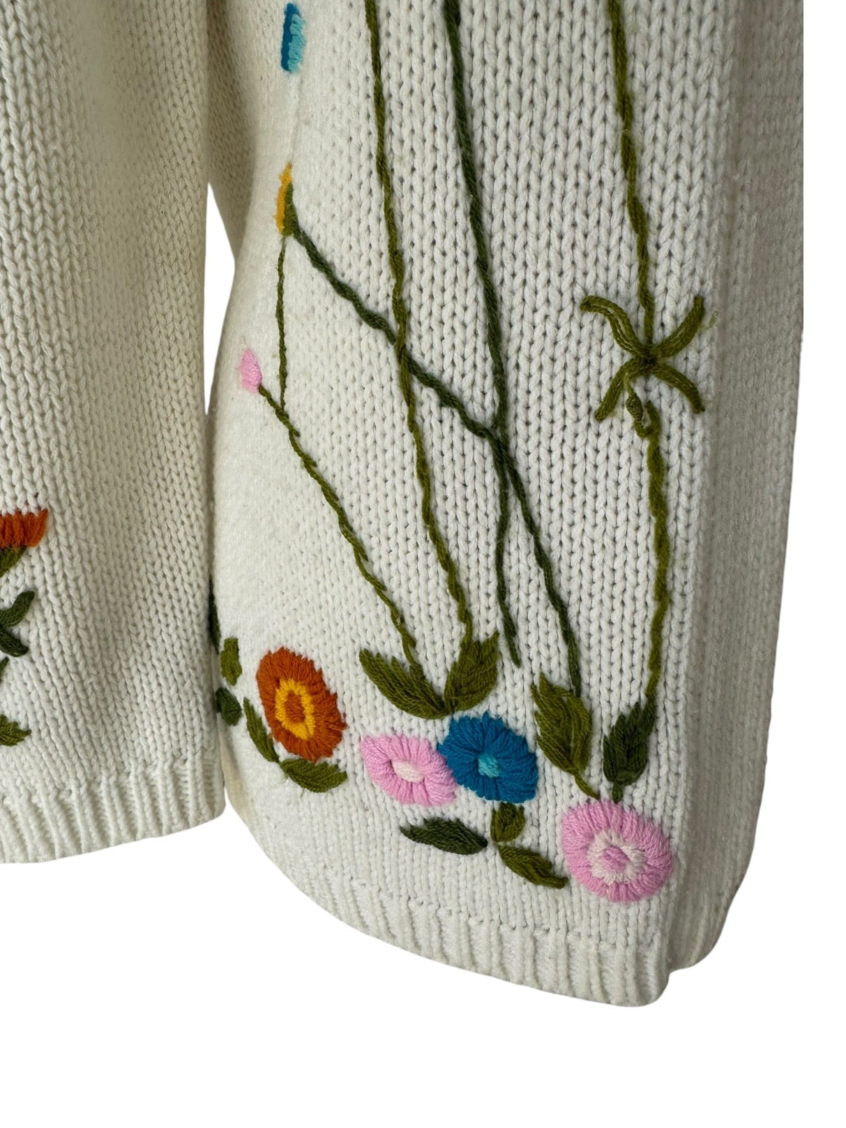 60s Miss Holly Floral Embroidered Cardigan