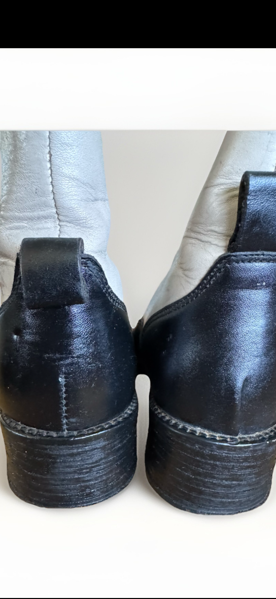 Vtg Jolie Paris Two-Tone Leather Boots