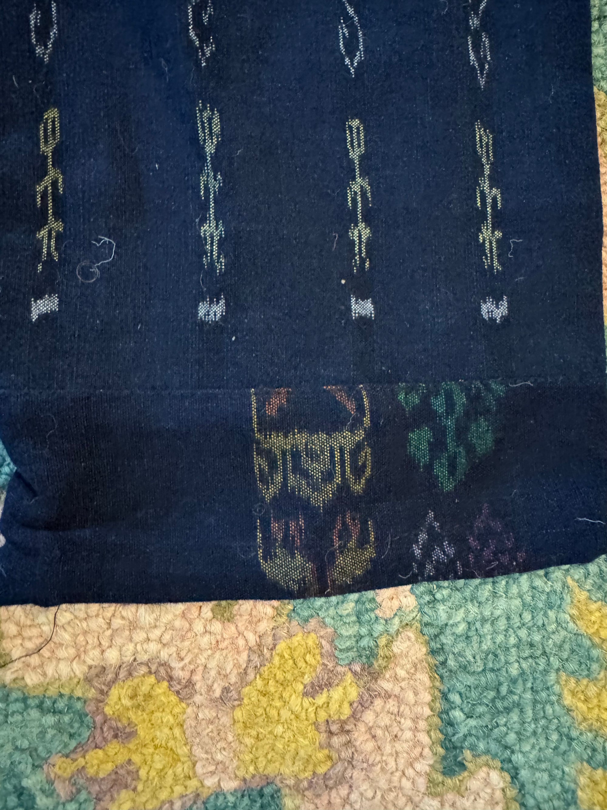 Guatemalan Artesanias Woven Pants Blue Boho Barrel Harem Unisex