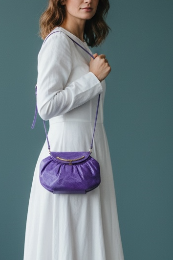 80s Finesse La Model Purple Snakeskin Shoulder Bag