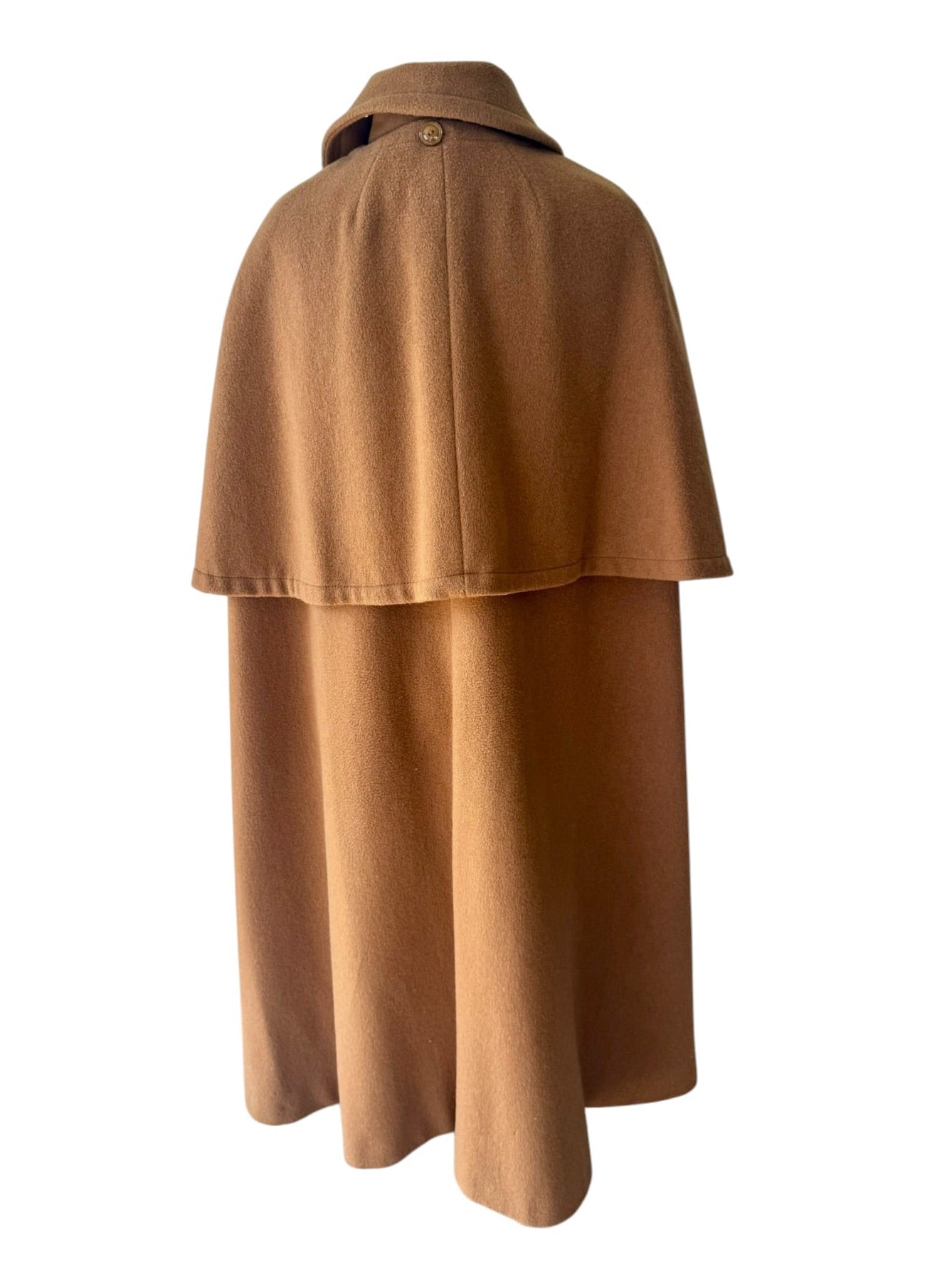60s Camel Hair Wool Blend Cape Coat