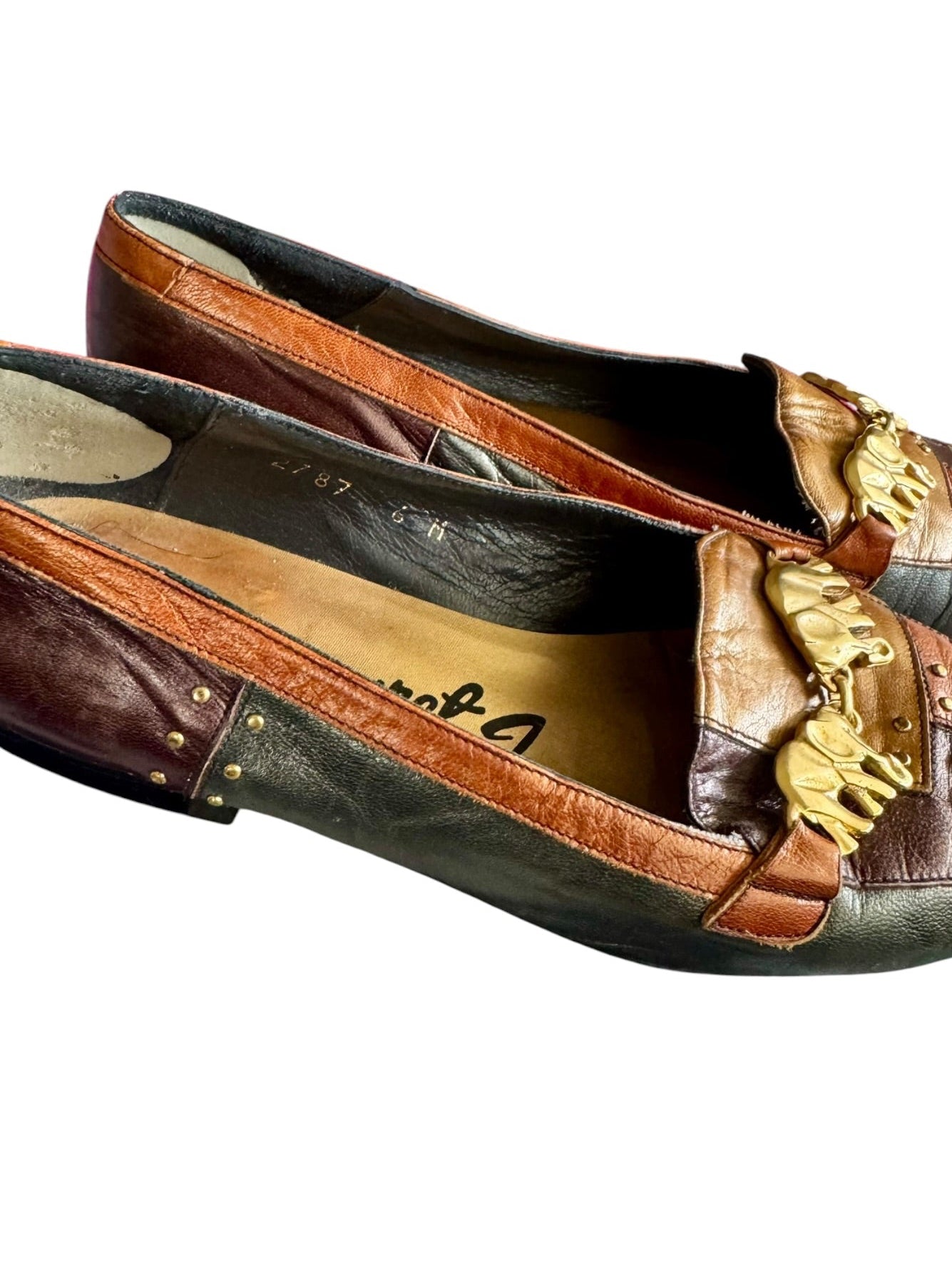 80s Margaret J Patchwork Leather Loafers