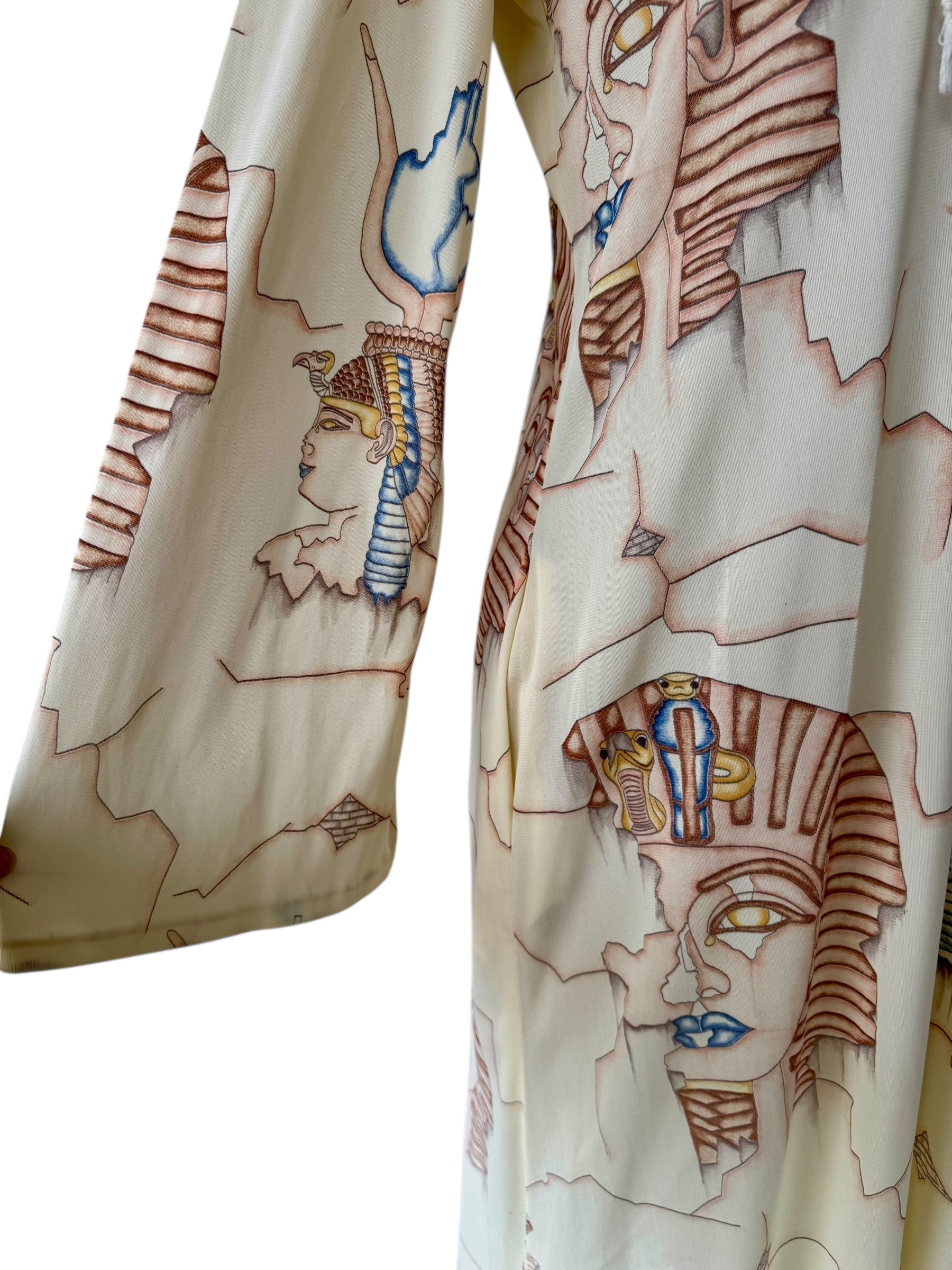 70s Egyptian print Kaftan Lounge Dress