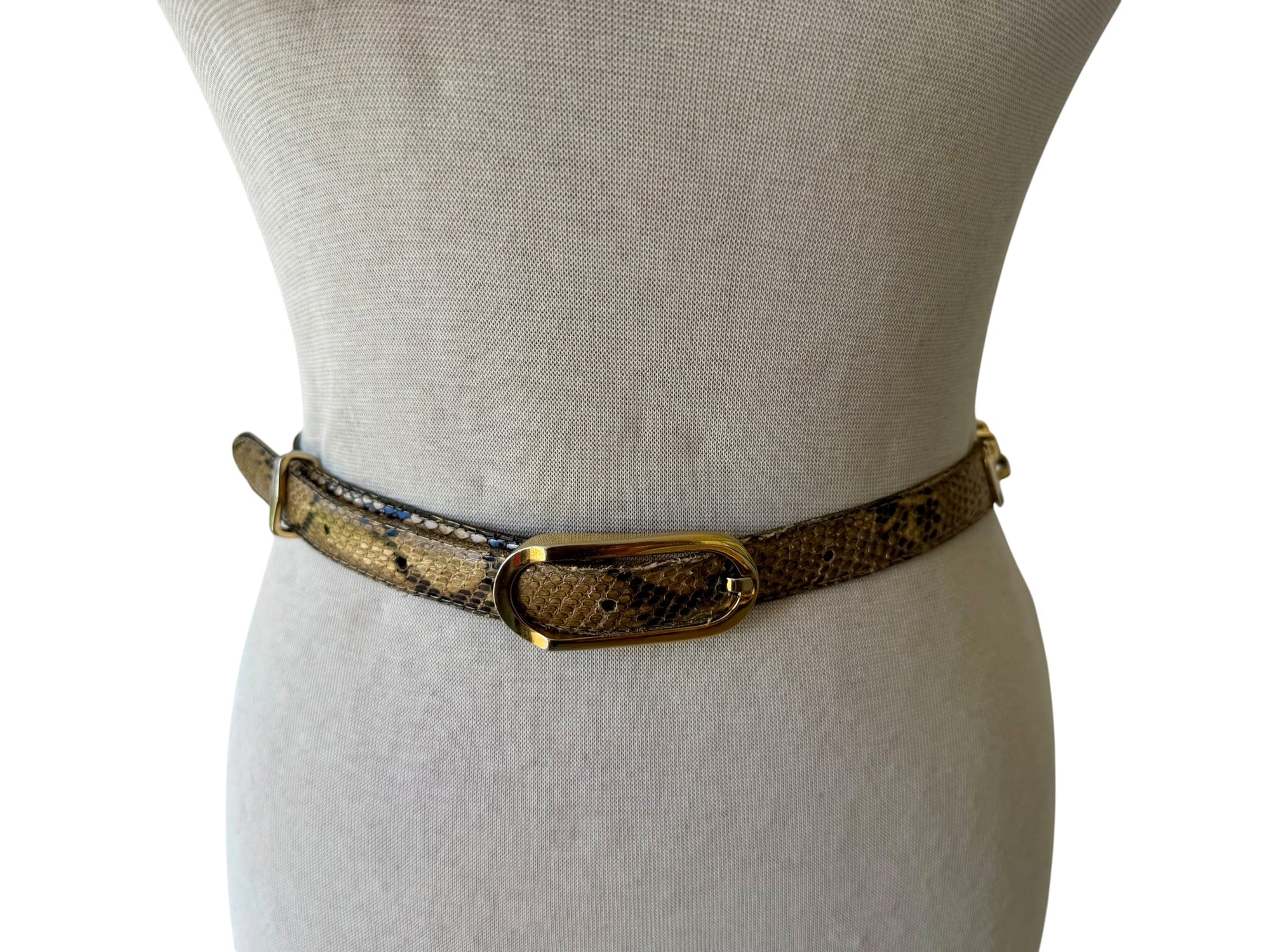 90s Aldemaro da Fiesole Snakeskin Thin Strap Belt