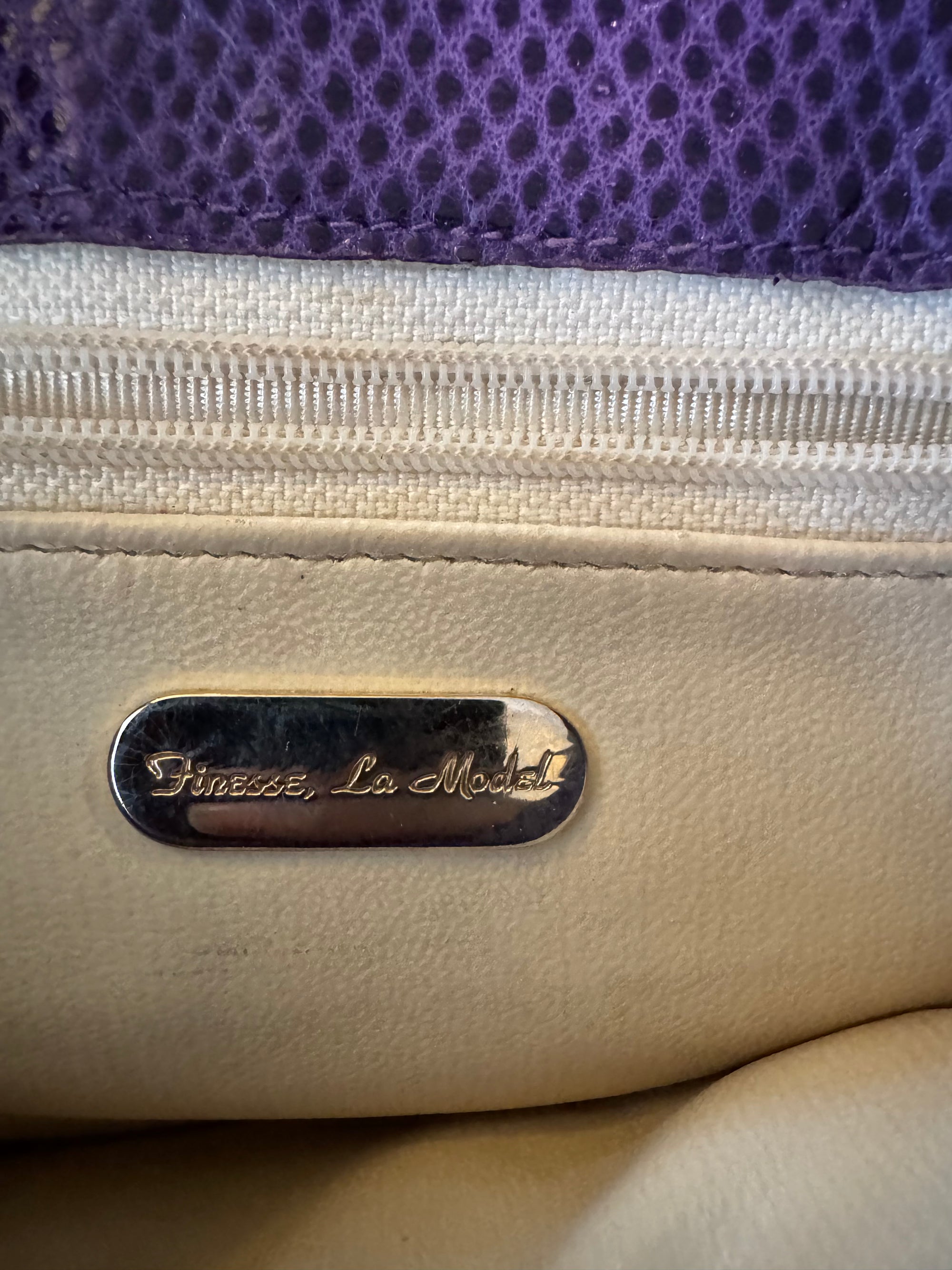 80s Finesse La Model Purple Snakeskin Shoulder Bag