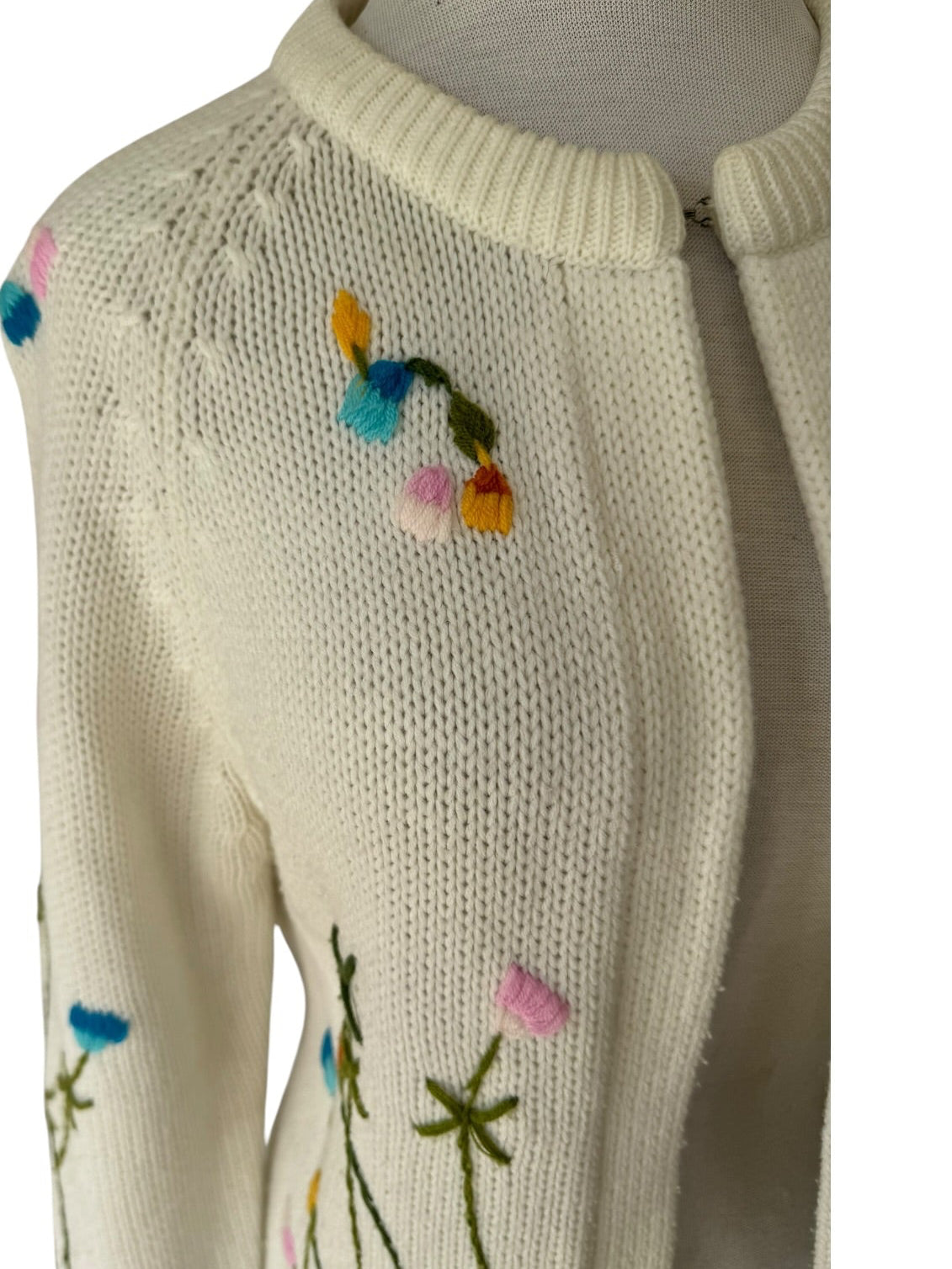 60s Miss Holly Floral Embroidered Cardigan
