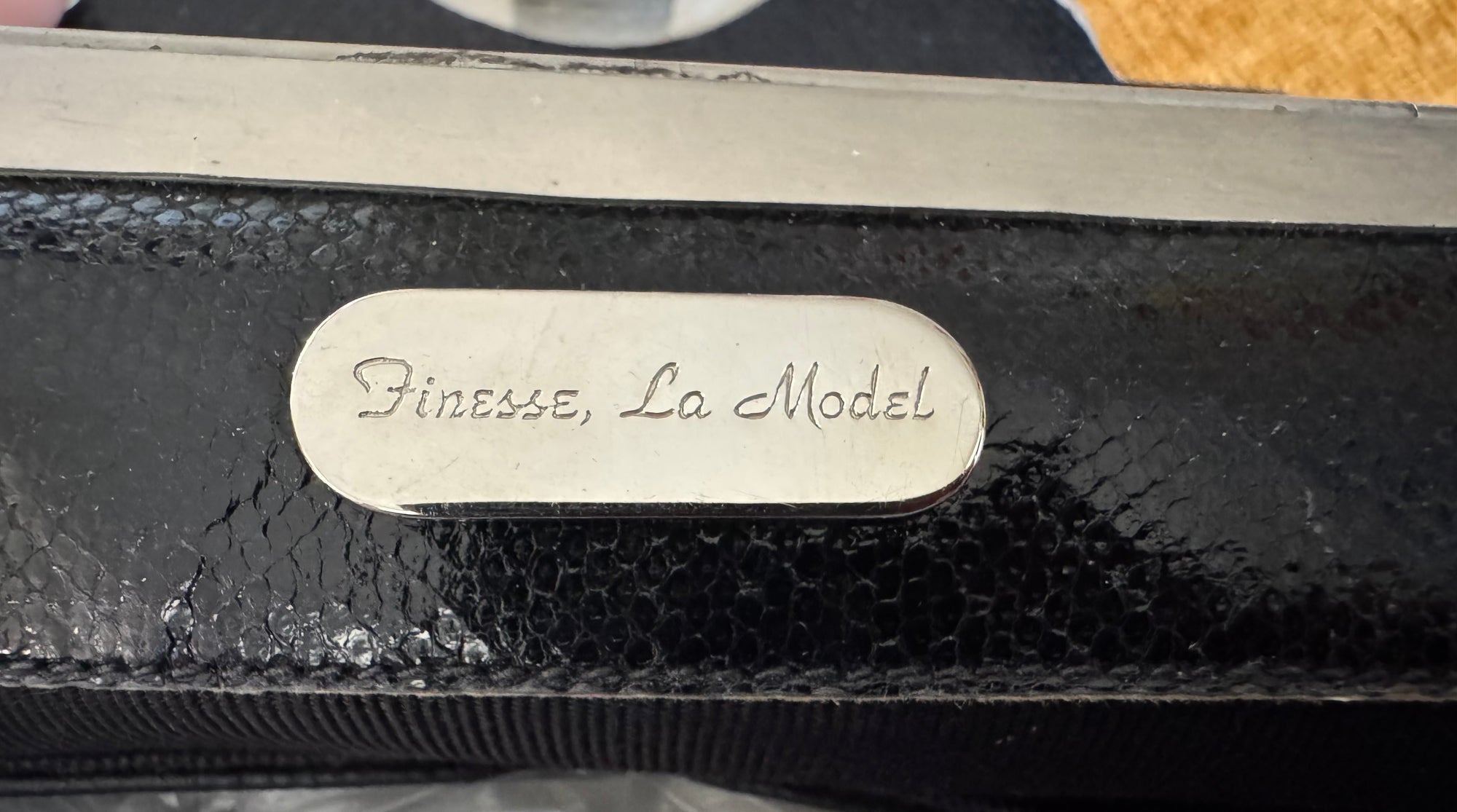 80s Finesse La Model Black Snakeskin Shoulder Bag Rhinestones