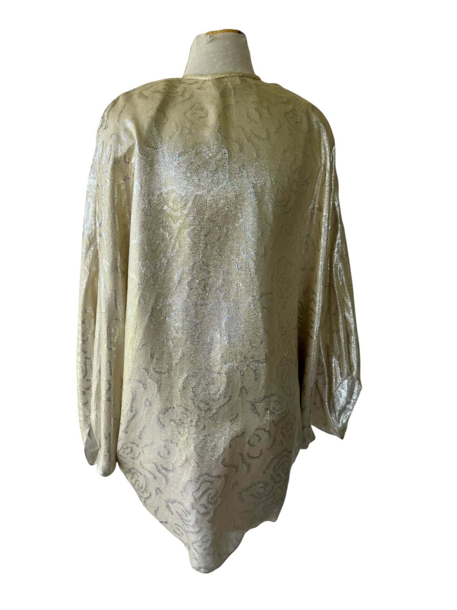 80s Helen Fabrikant Silver Metallic Cove Cape