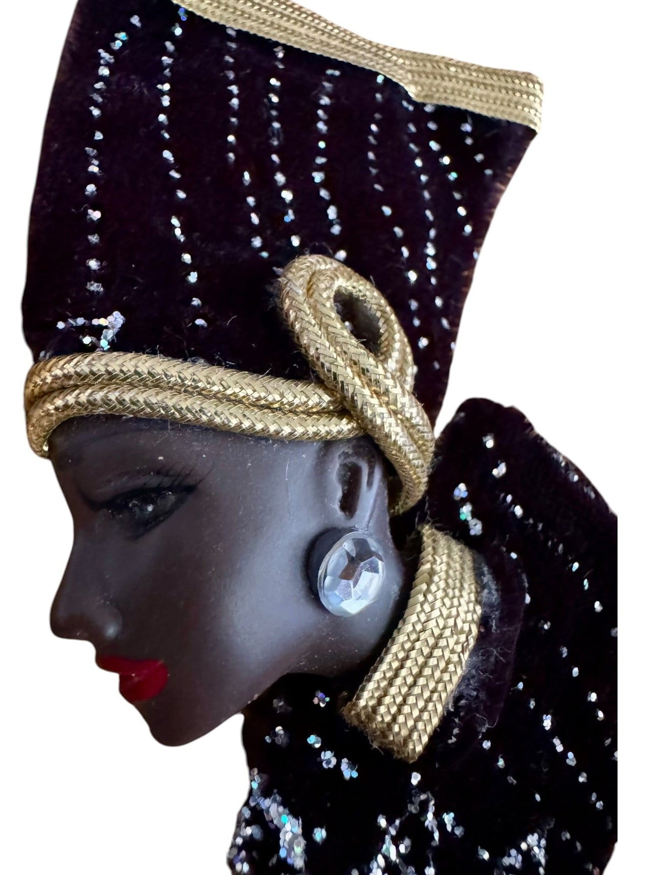 90s Joretta Africana Brooch Black Lady Figural