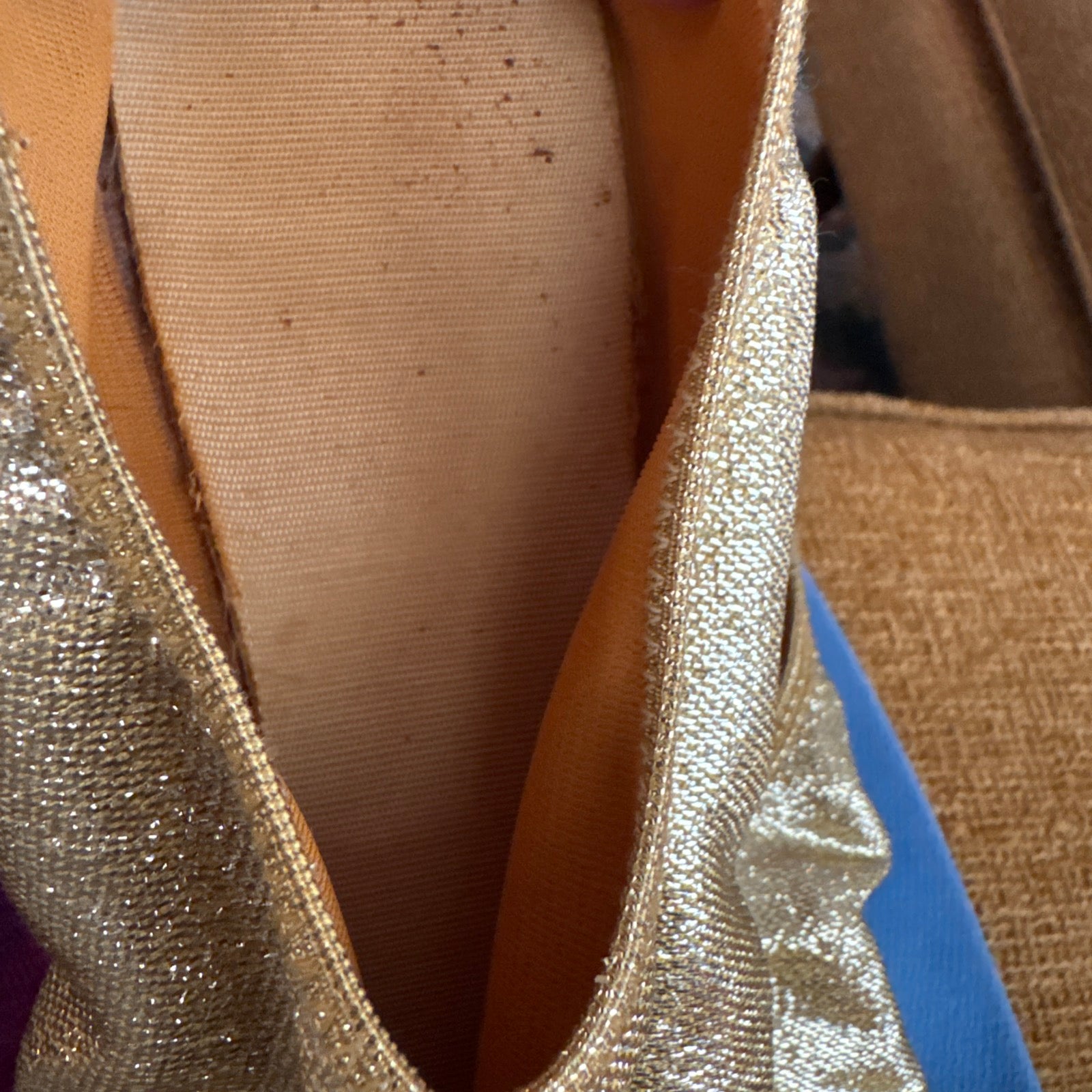 60s Gold Lamé Lurex Stretch Ballet Flats