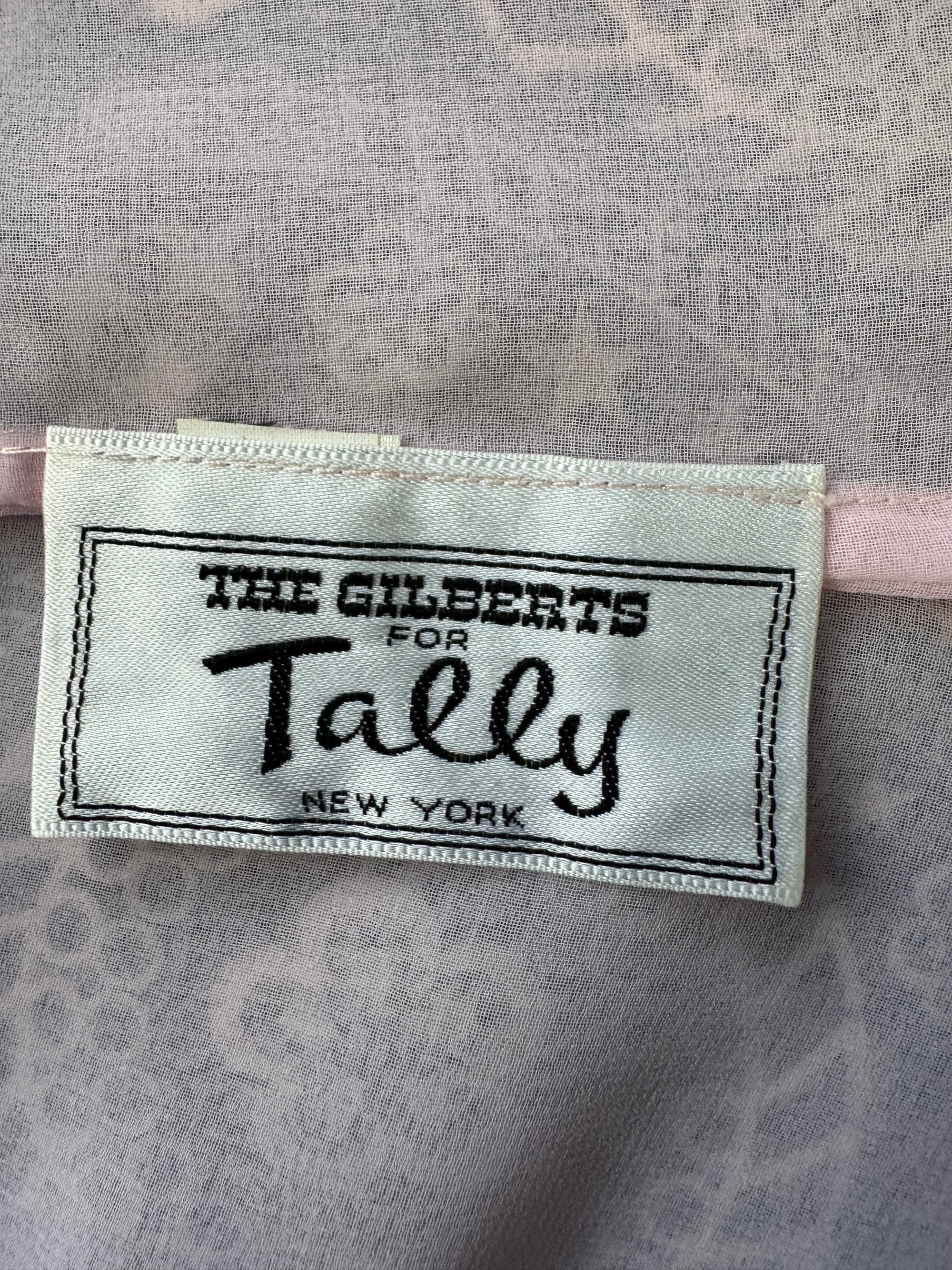 80s Gilberts For Tally Sheer Pink Ruffled Blouse Whimsical Chiffon