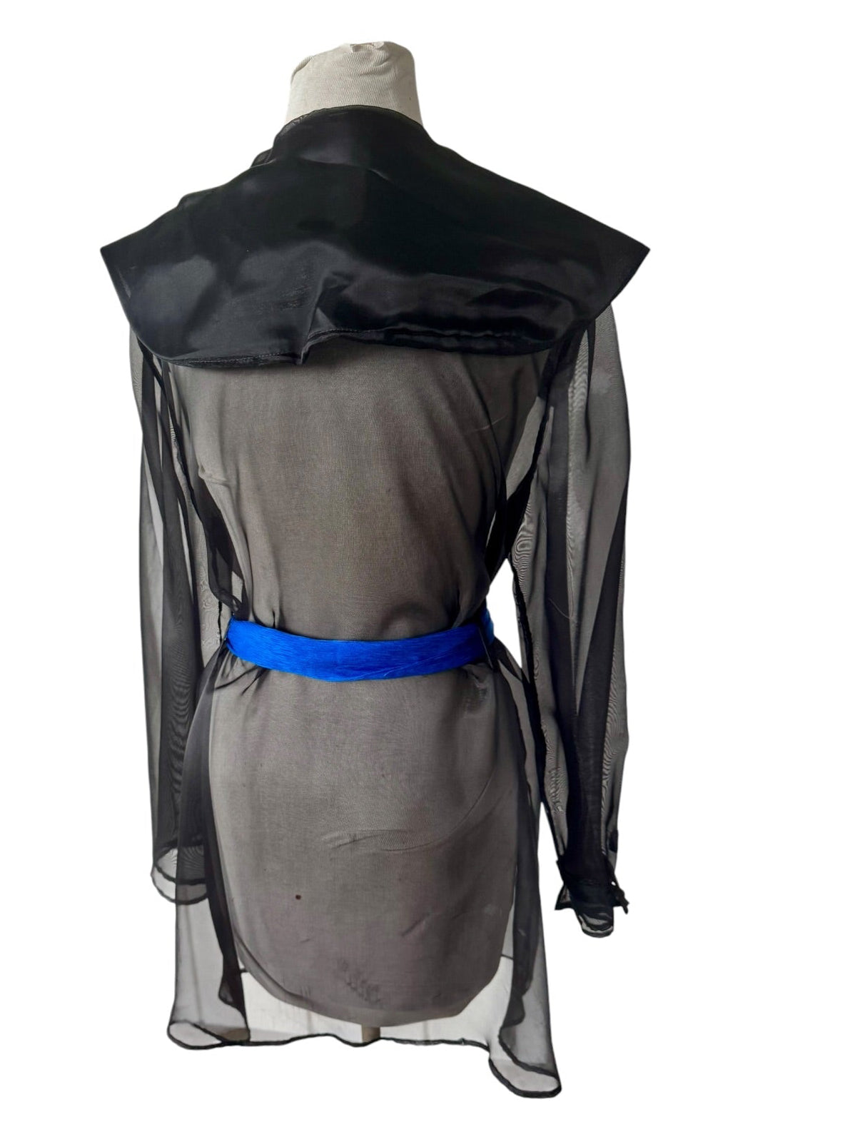 90s Rampage Sheer Black Trench Jacket