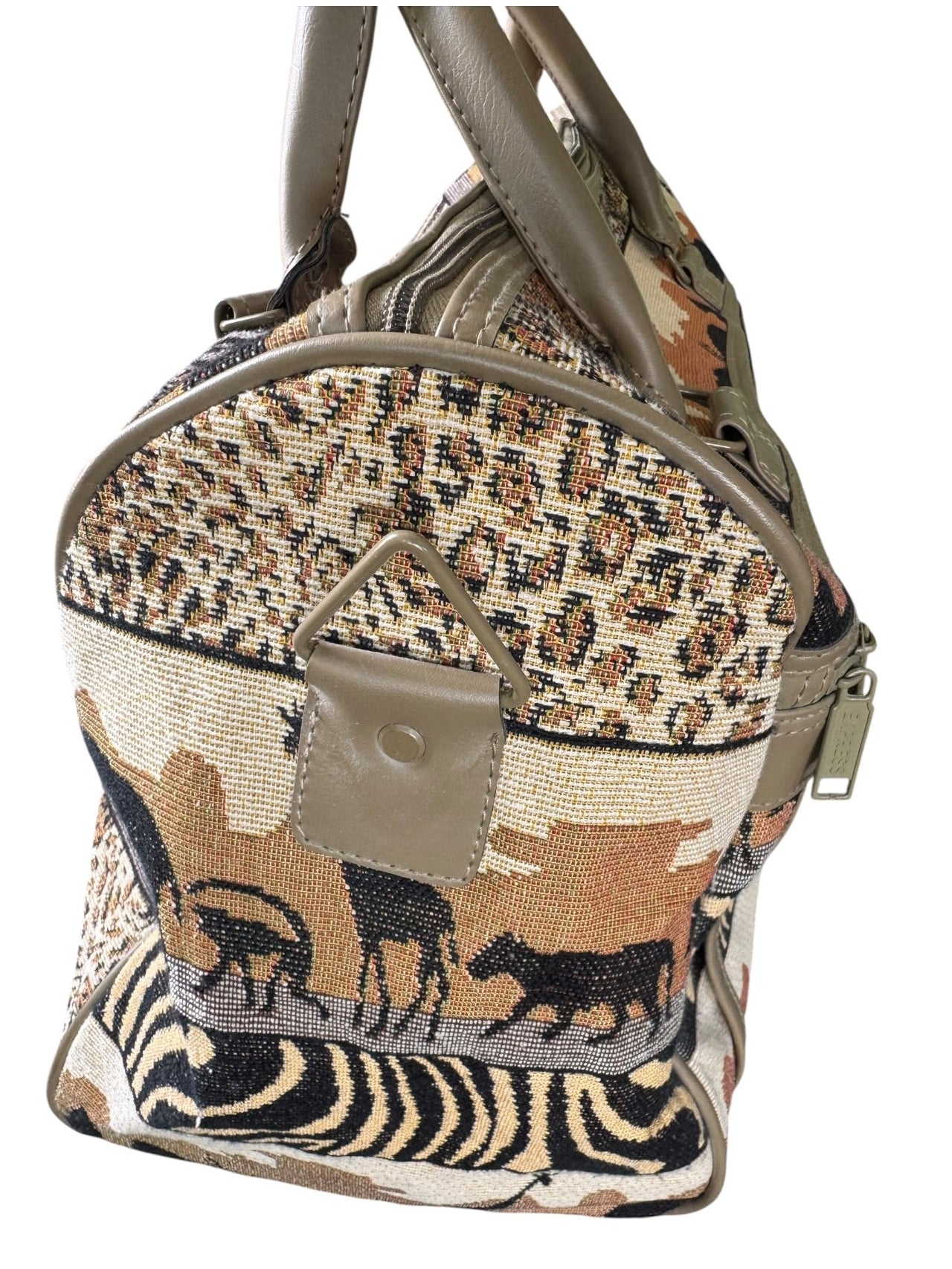90s Pioneer Express Safari Tapestry Weekender Duffel Tribal Bag Carry On