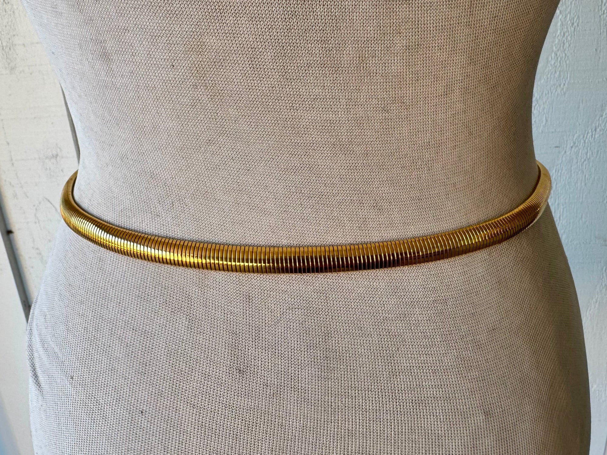 70s ACCESSOCRAFT NYC Gold Snake Serpent Sculptural Belt or Necklace