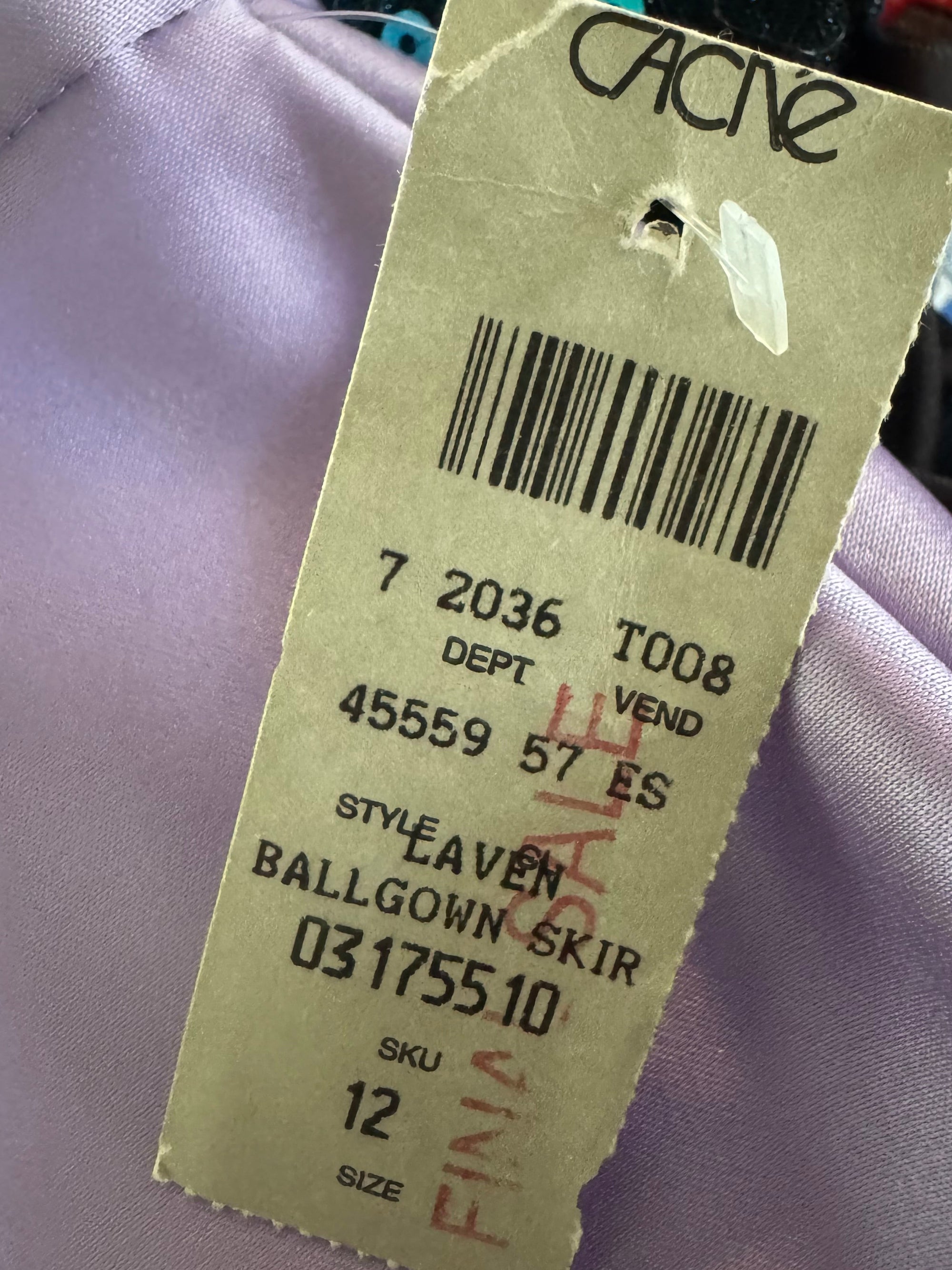 90s Cache Purple Satin Ball Maxi Skirt NWT