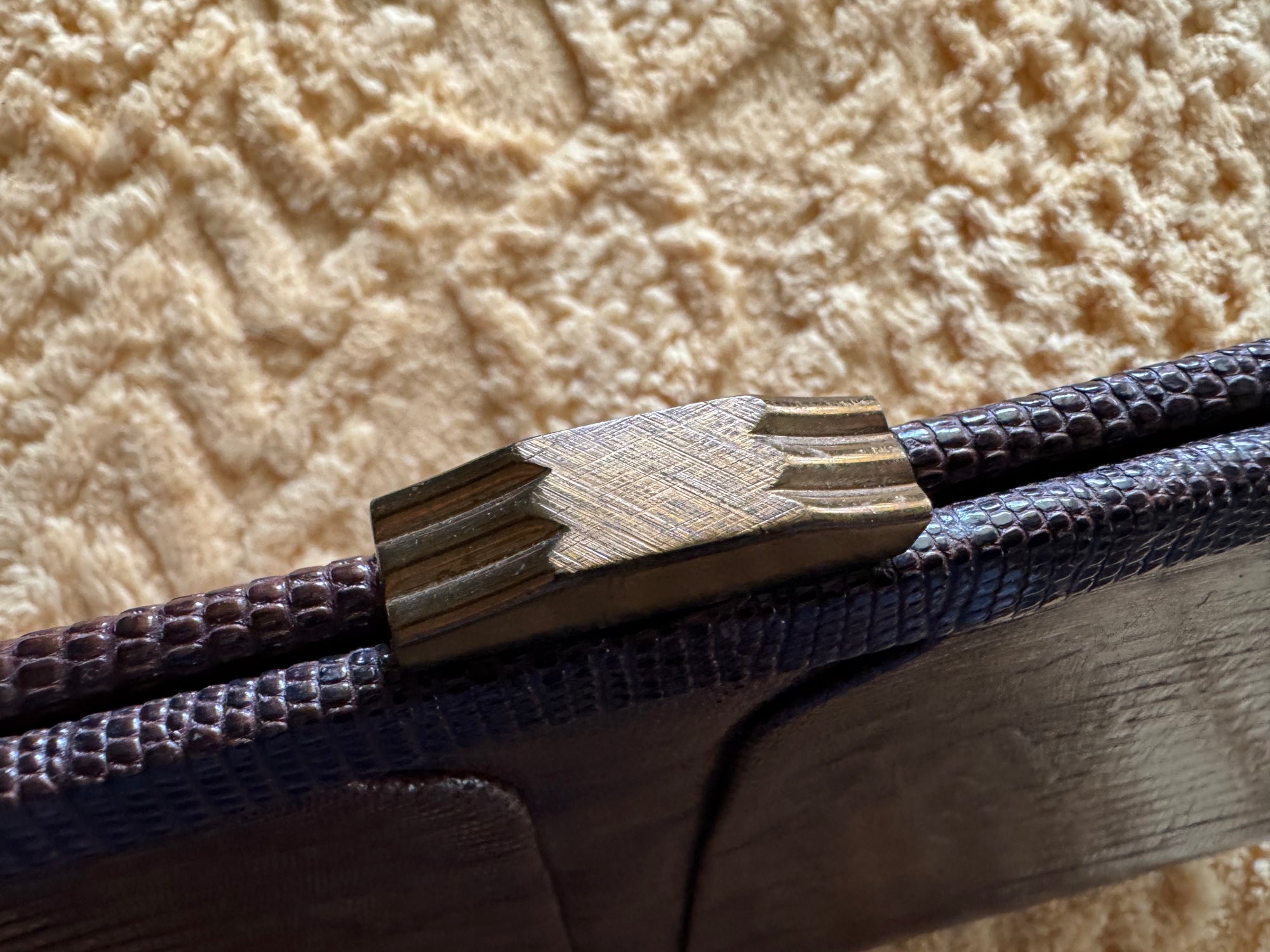 50s Palizzio Brown Lizard Top Handle Bag Reptile