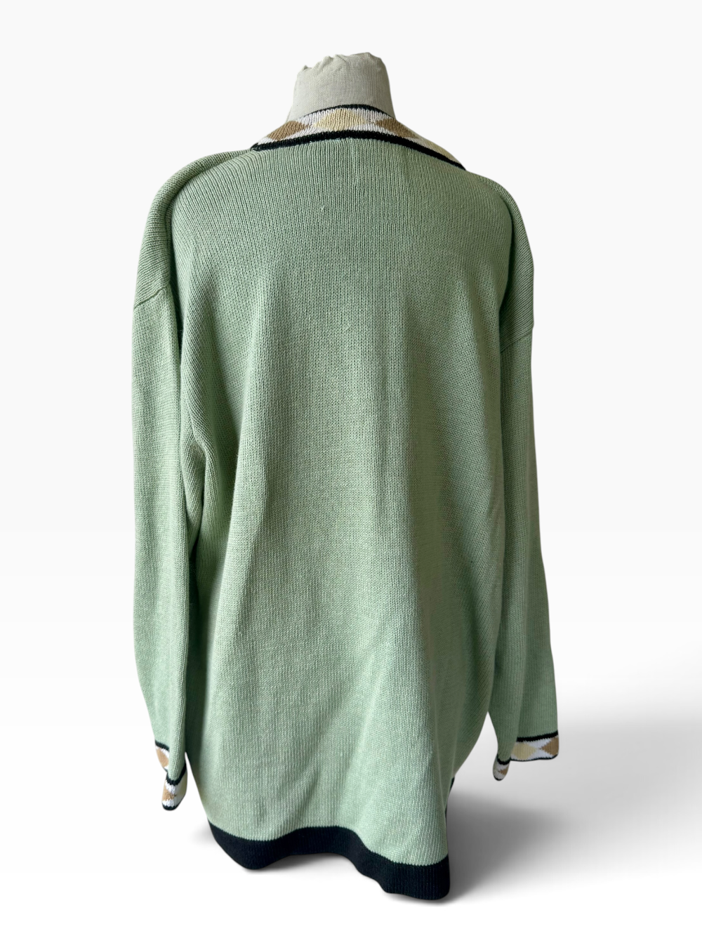 90s Storybook Knits Green Tiger Cardigan Sweater Big Cats