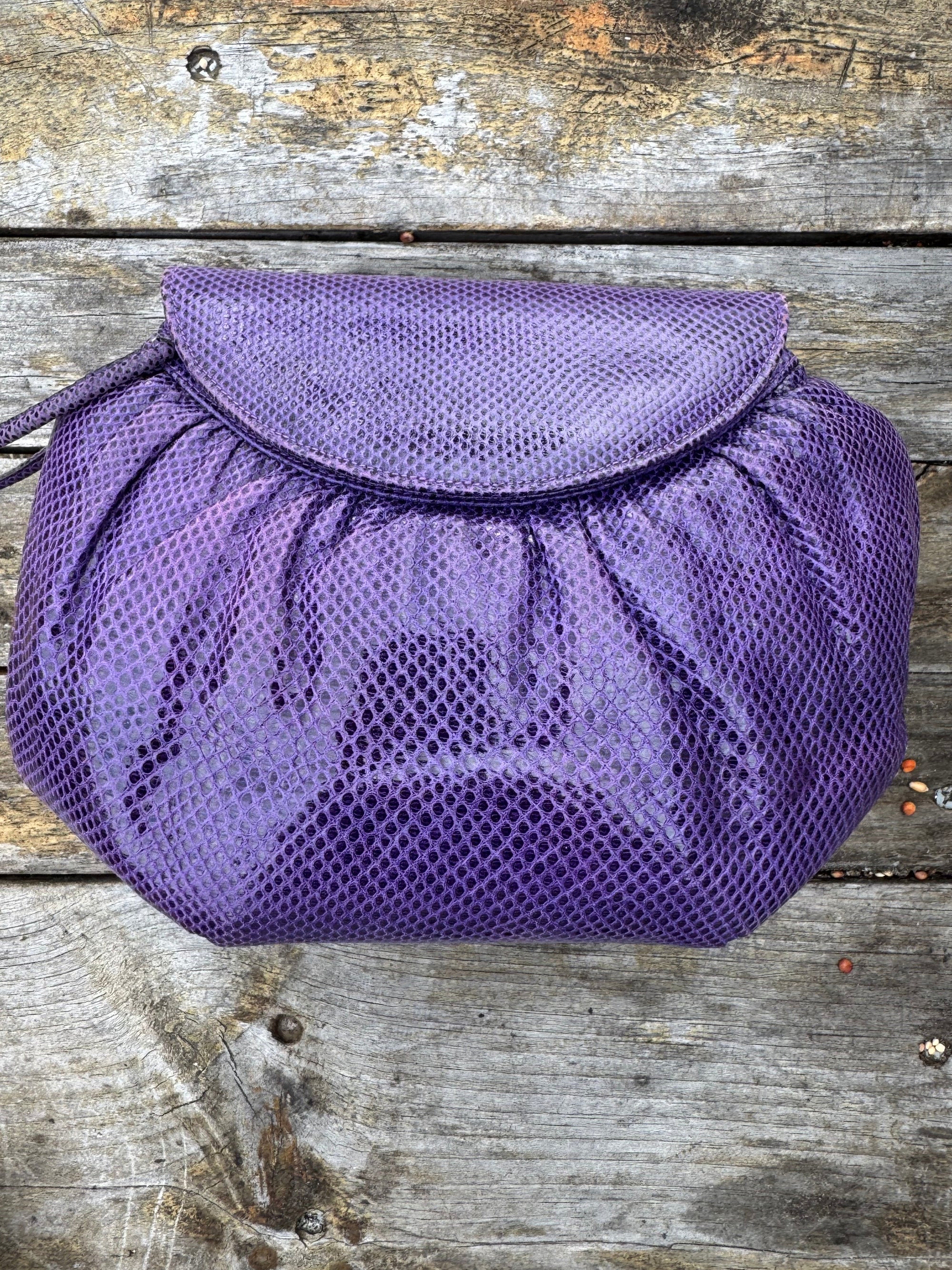 80s Finesse La Model Purple Snakeskin Shoulder Bag