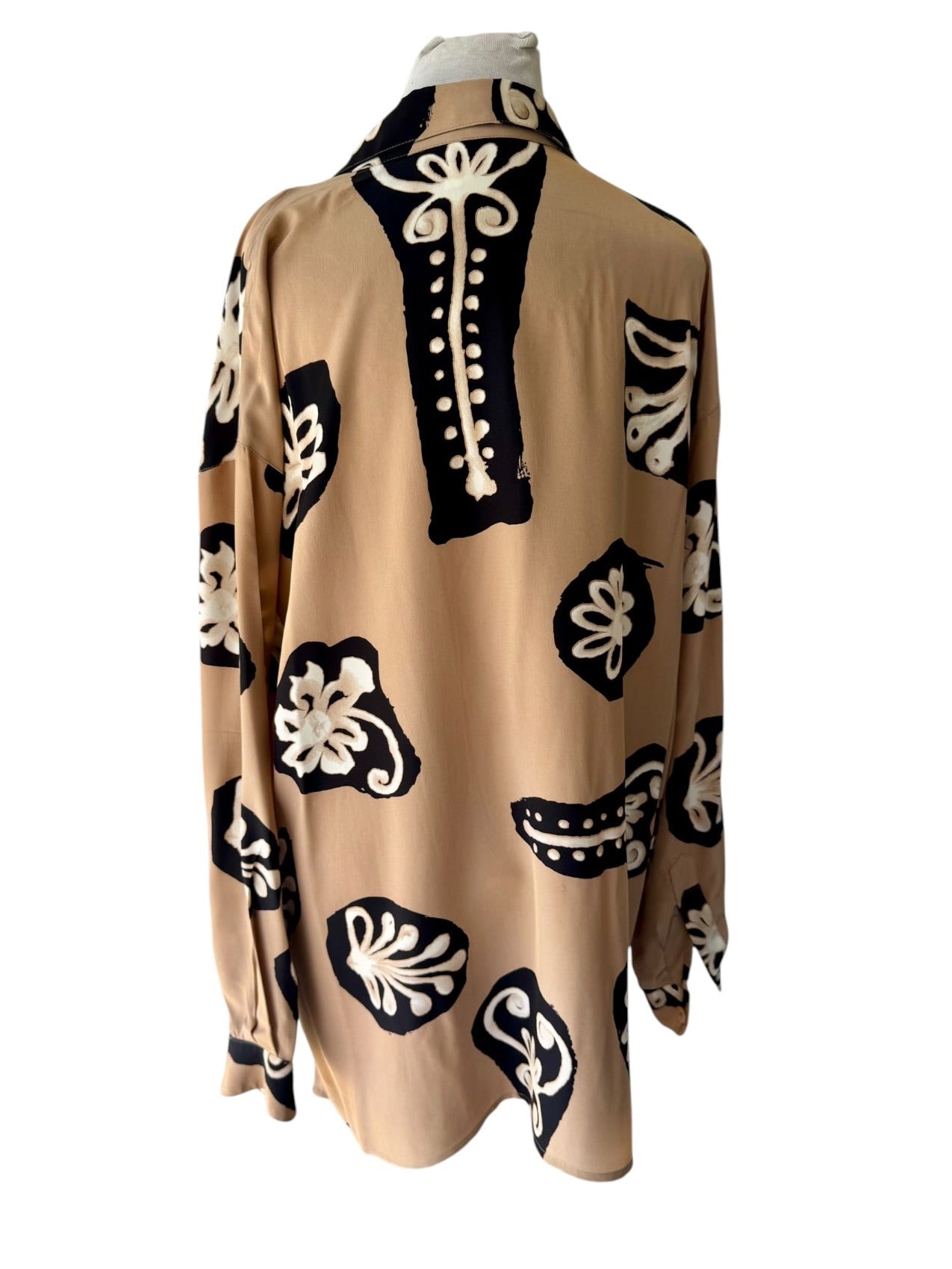 90s Diane Von Furstenberg DVF 100% Silk Abstract Top