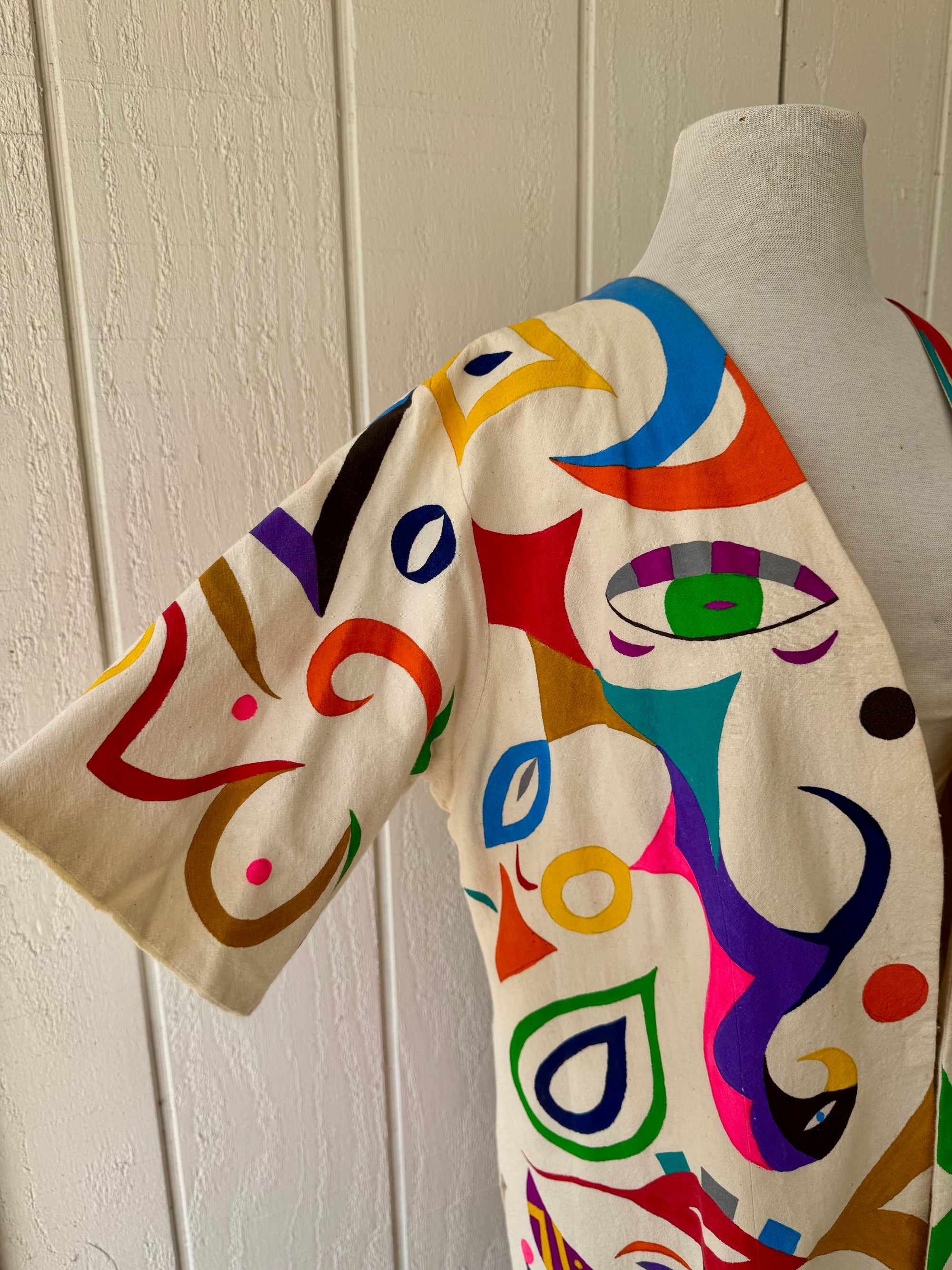 80s Mexican Hand-Painted Otomi Style Jacket