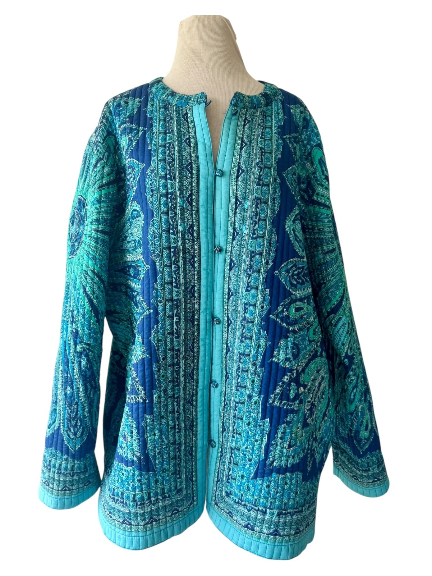 Kantha Quilted Jacket Reversible Handmade Paisley