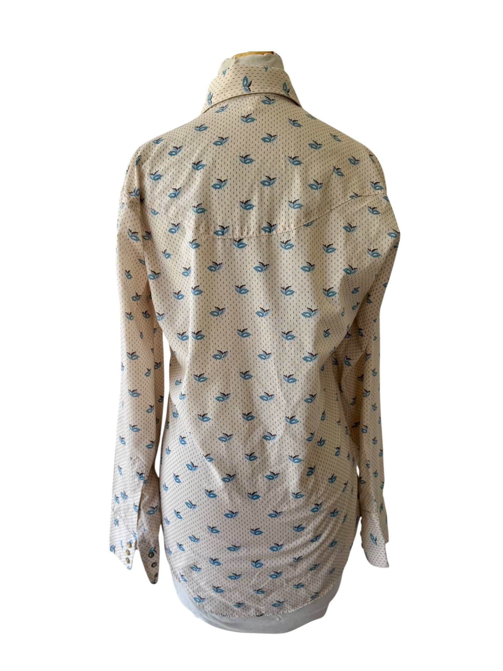 80s Levis Leaf Print Pearl Snap Western Shirt