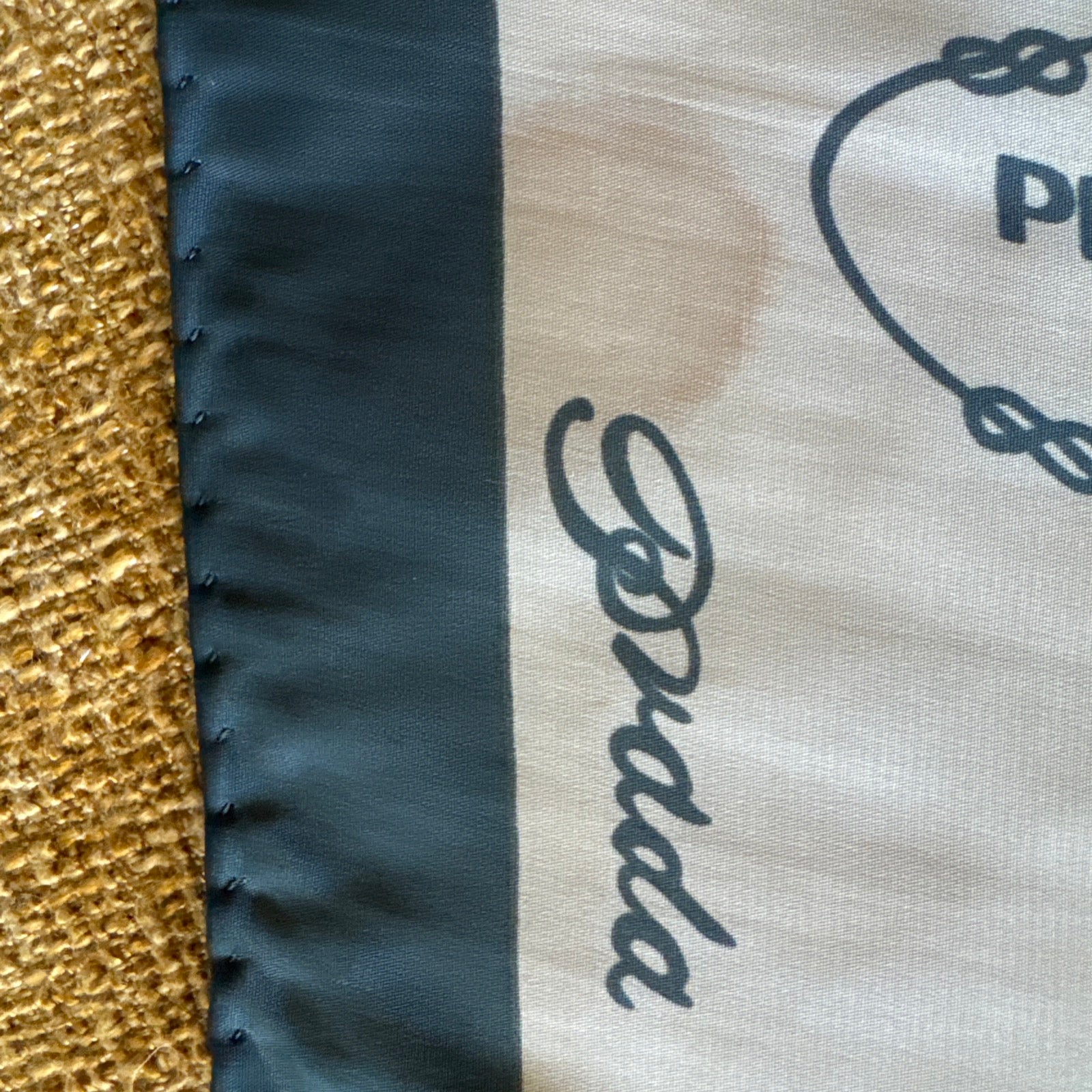 80s Prada Milano Silk Logo Scarf 33” Sheer *As Is*