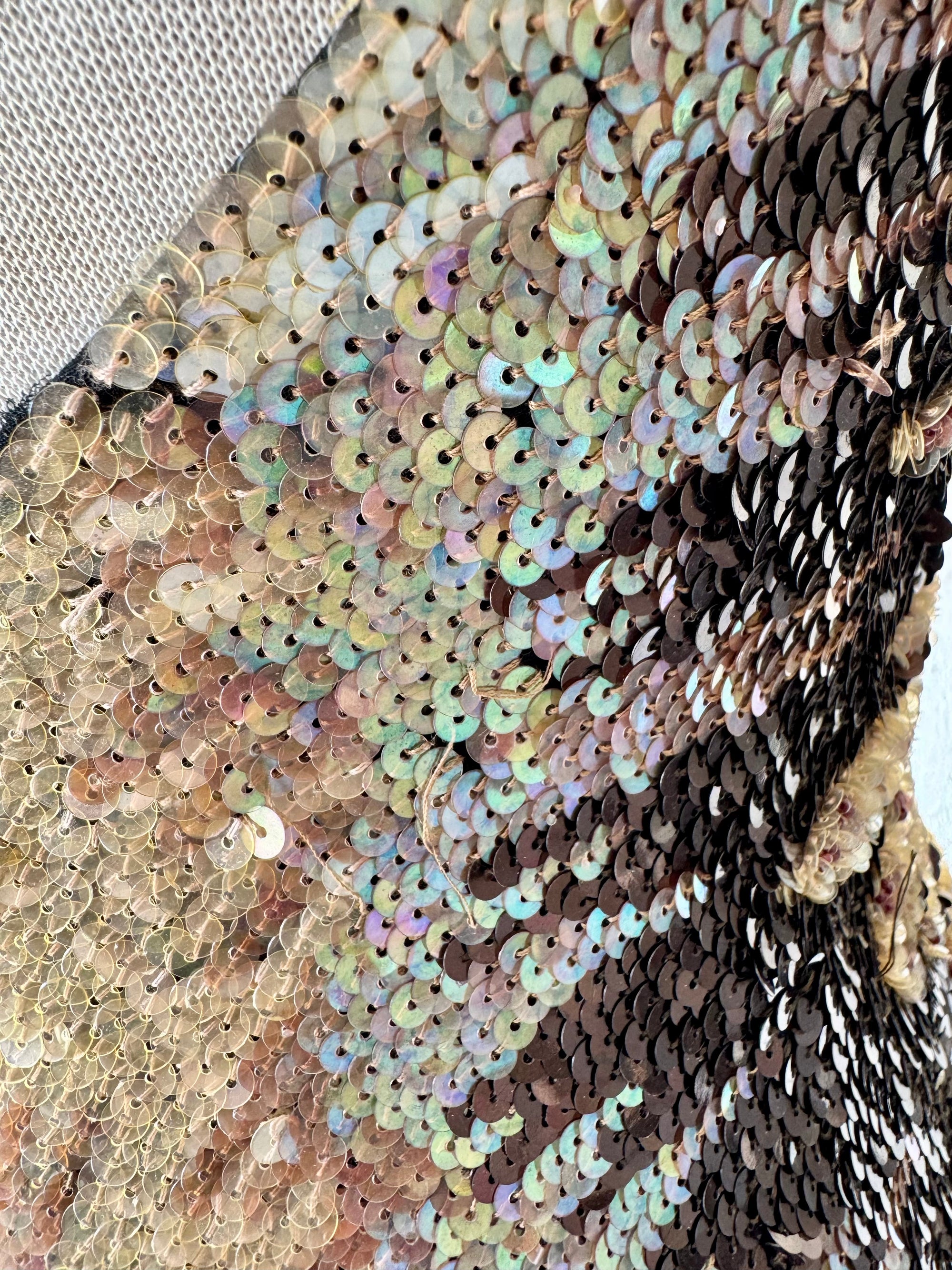 90s Caché Beaded Sequin Silk Gown