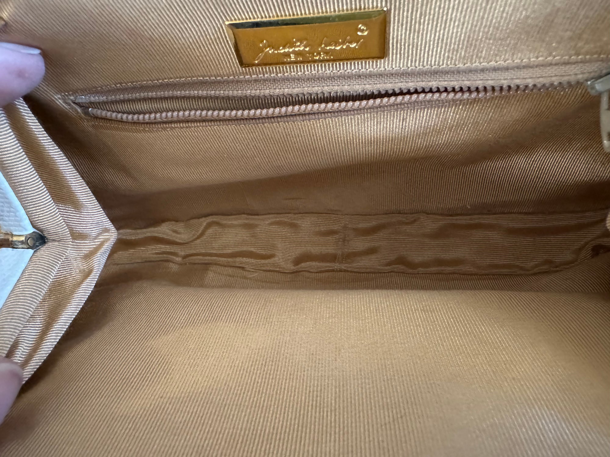 80s Judith Leiber White Lizard Karung Clutch Cabochon Shoulder Bag *As Is