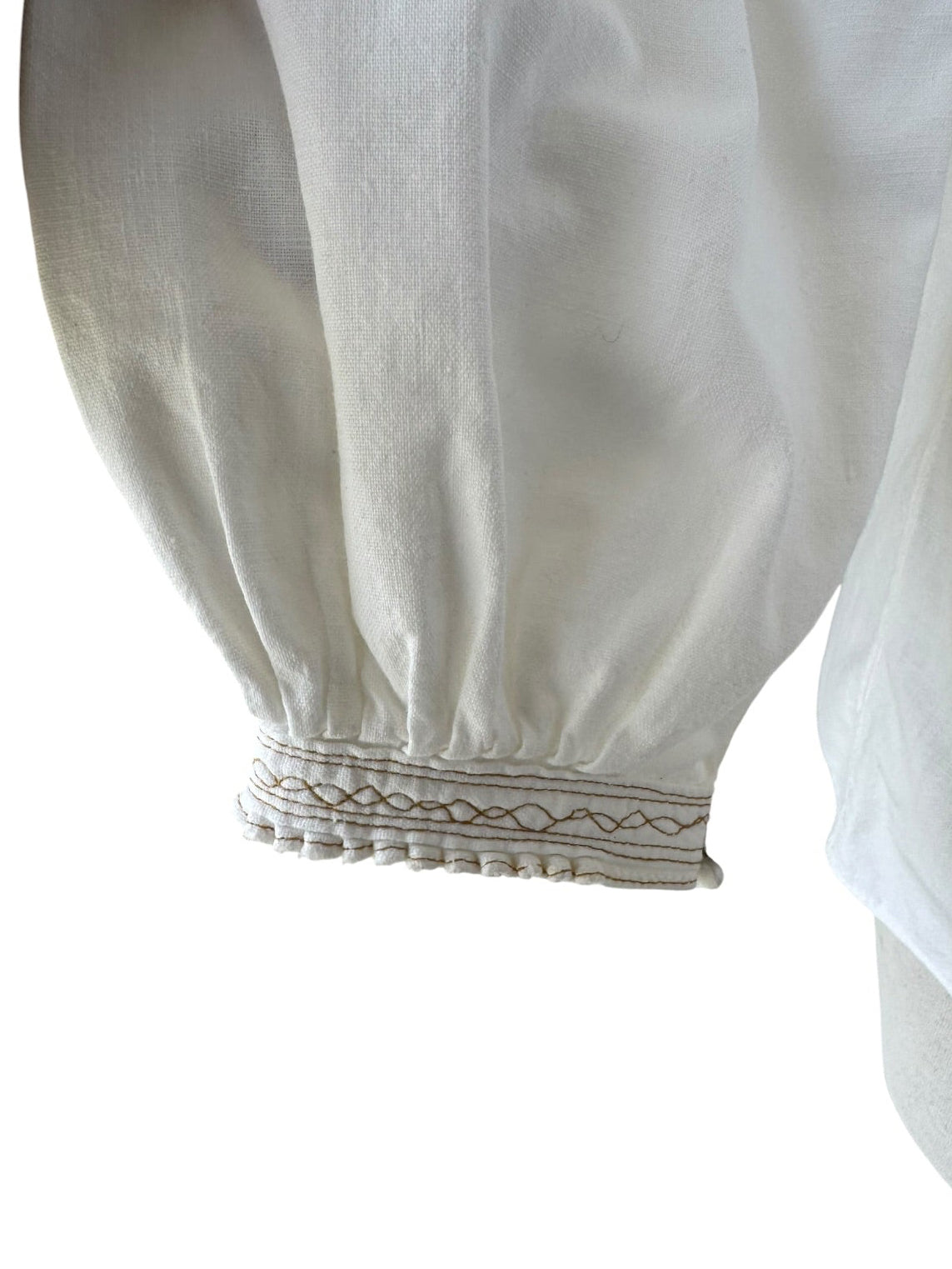 60s Handmade Embroidered White Tunic Peasant Top