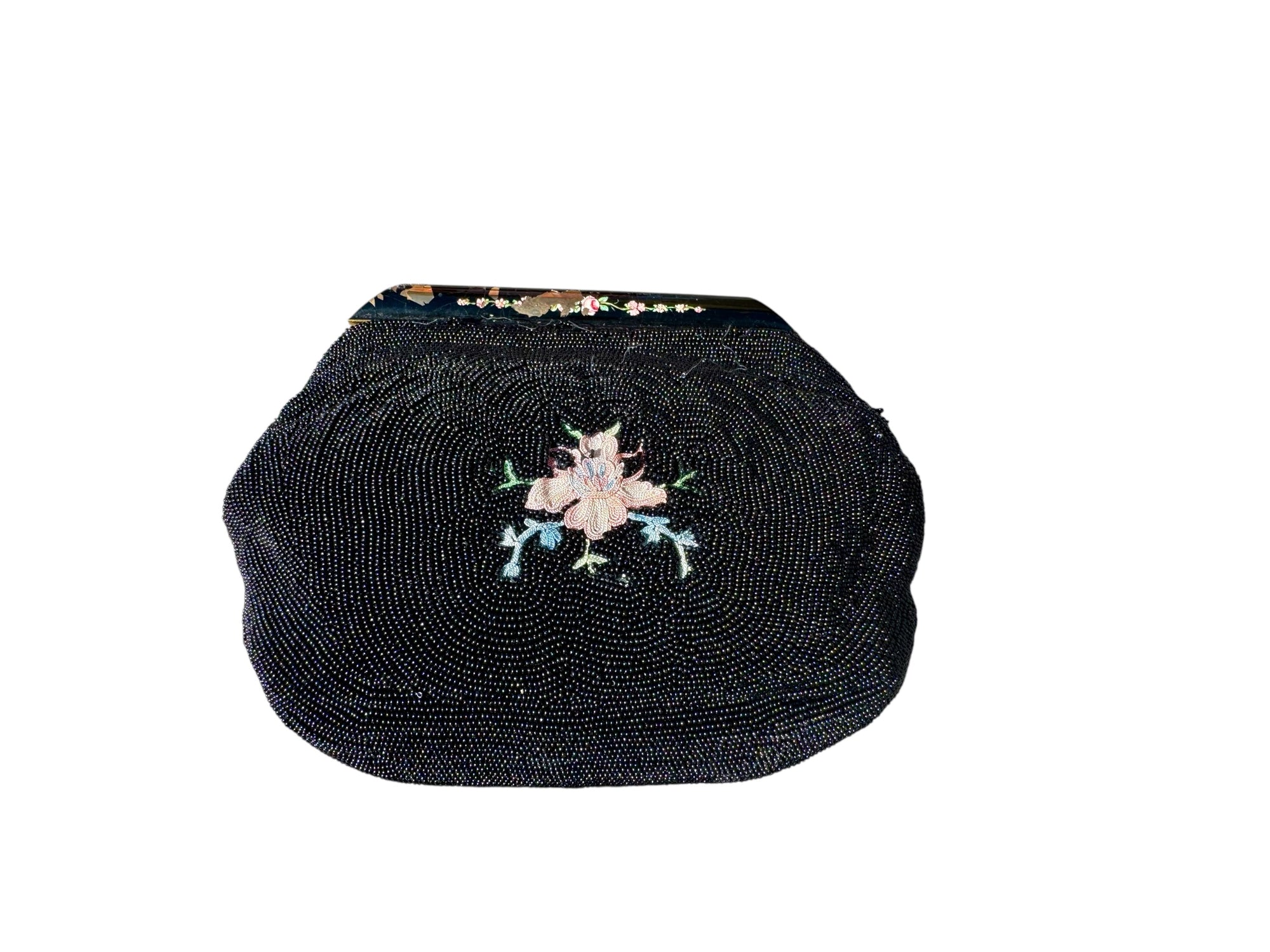 40s Josef Beaded Embroidered Floral Clutch Bag
