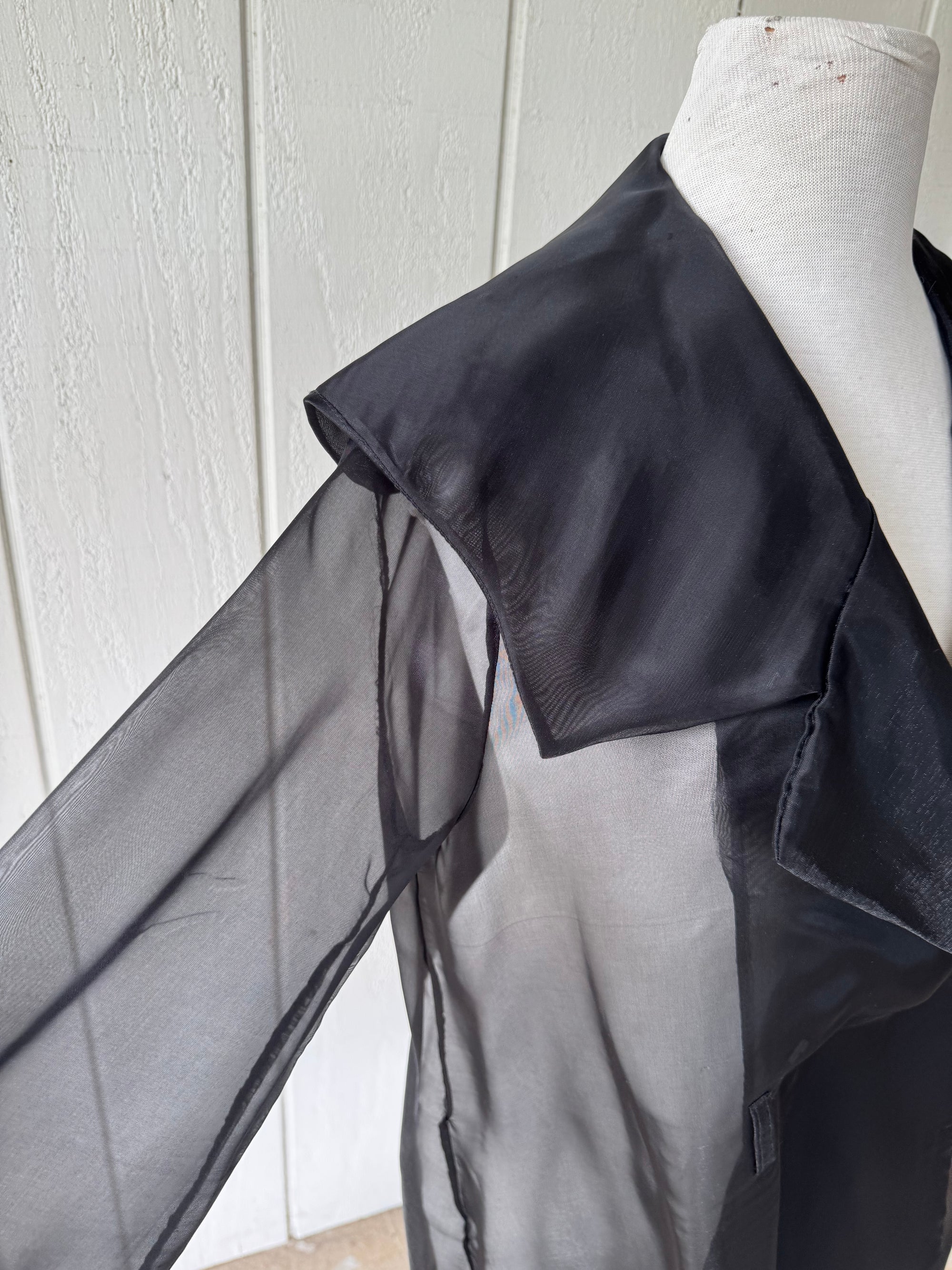 90s Rampage Sheer Black Trench Jacket