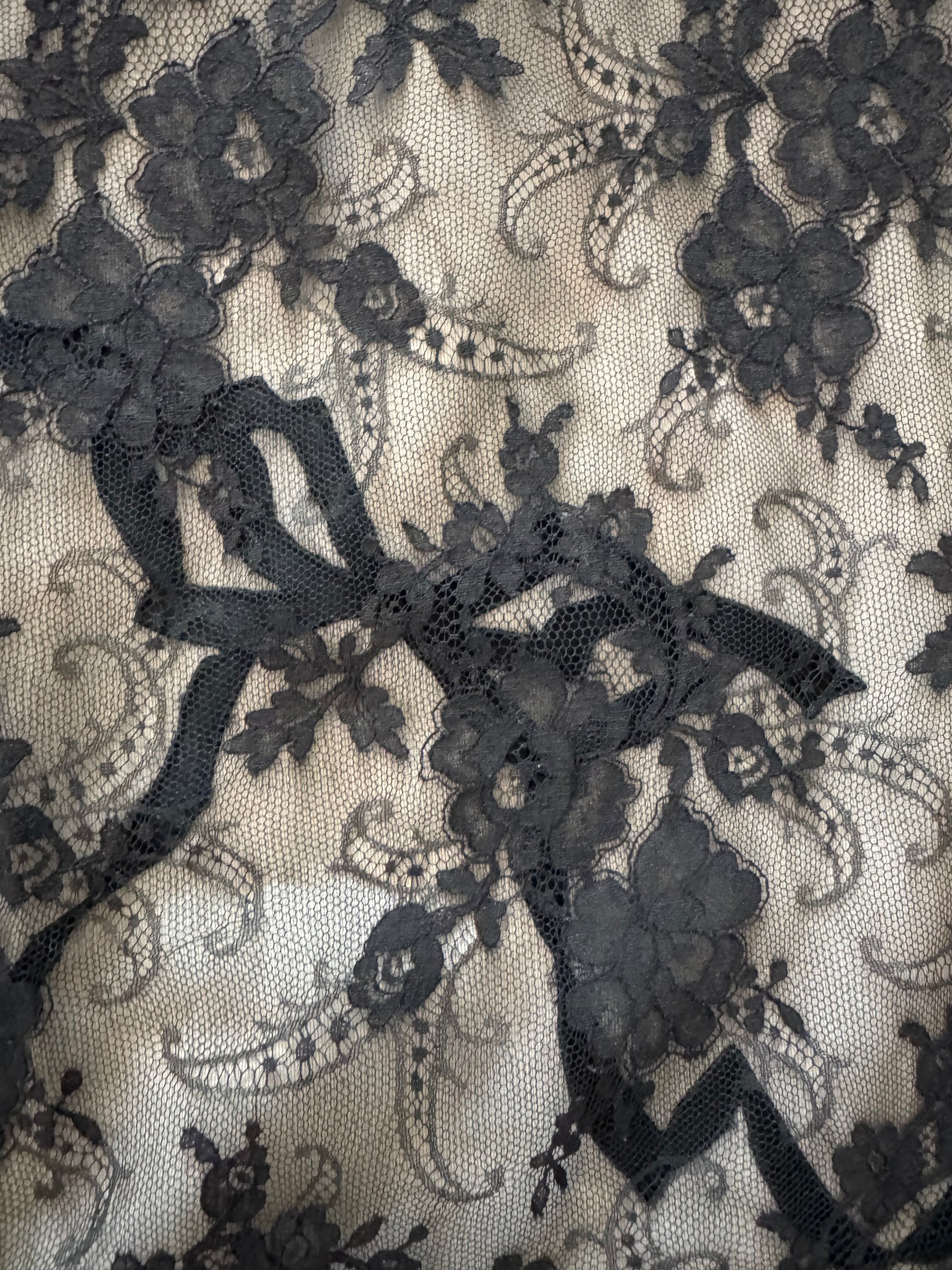 60s Saks Embroidered Lace Black Half Slip