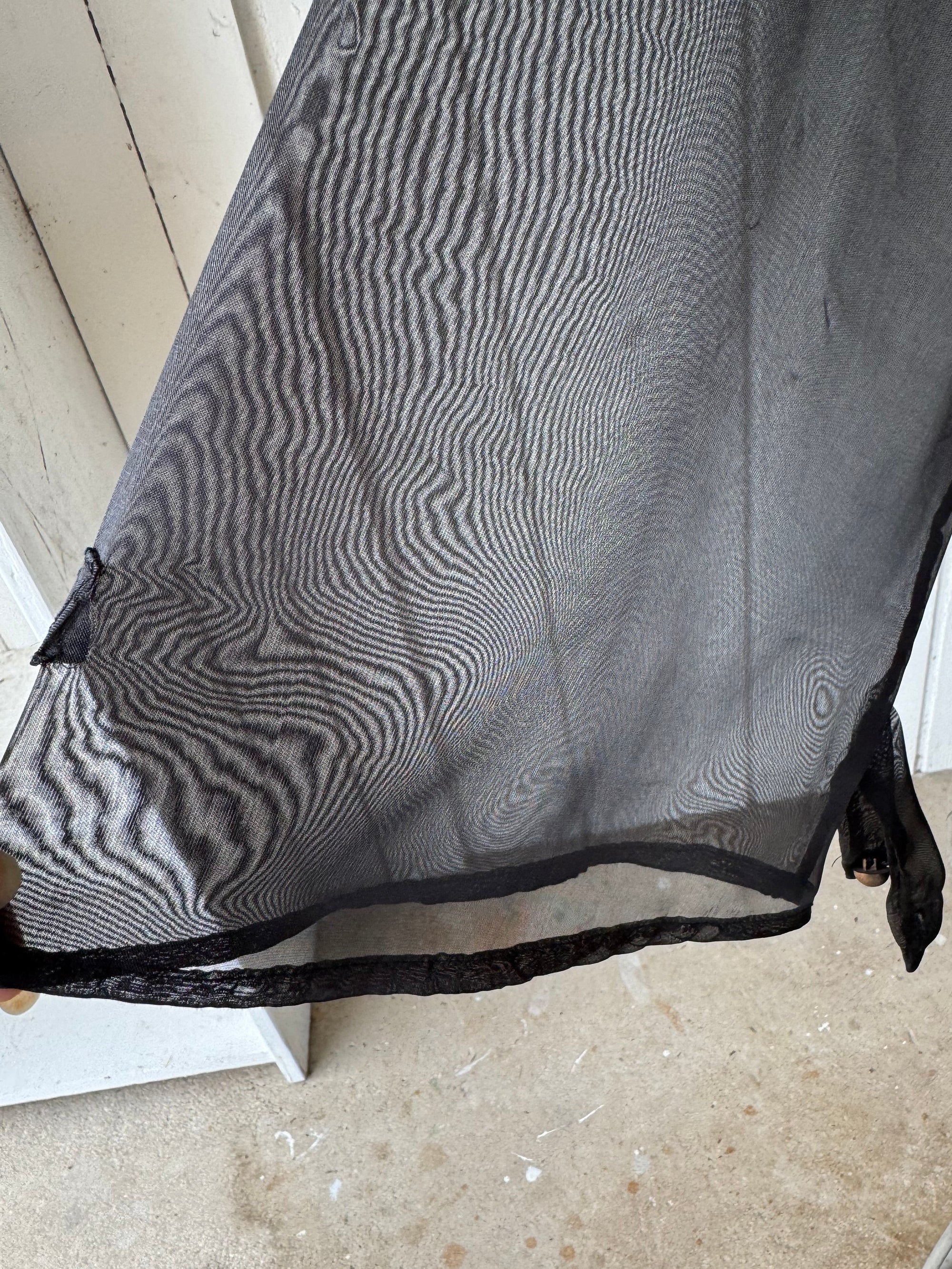 90s Rampage Sheer Black Trench Jacket