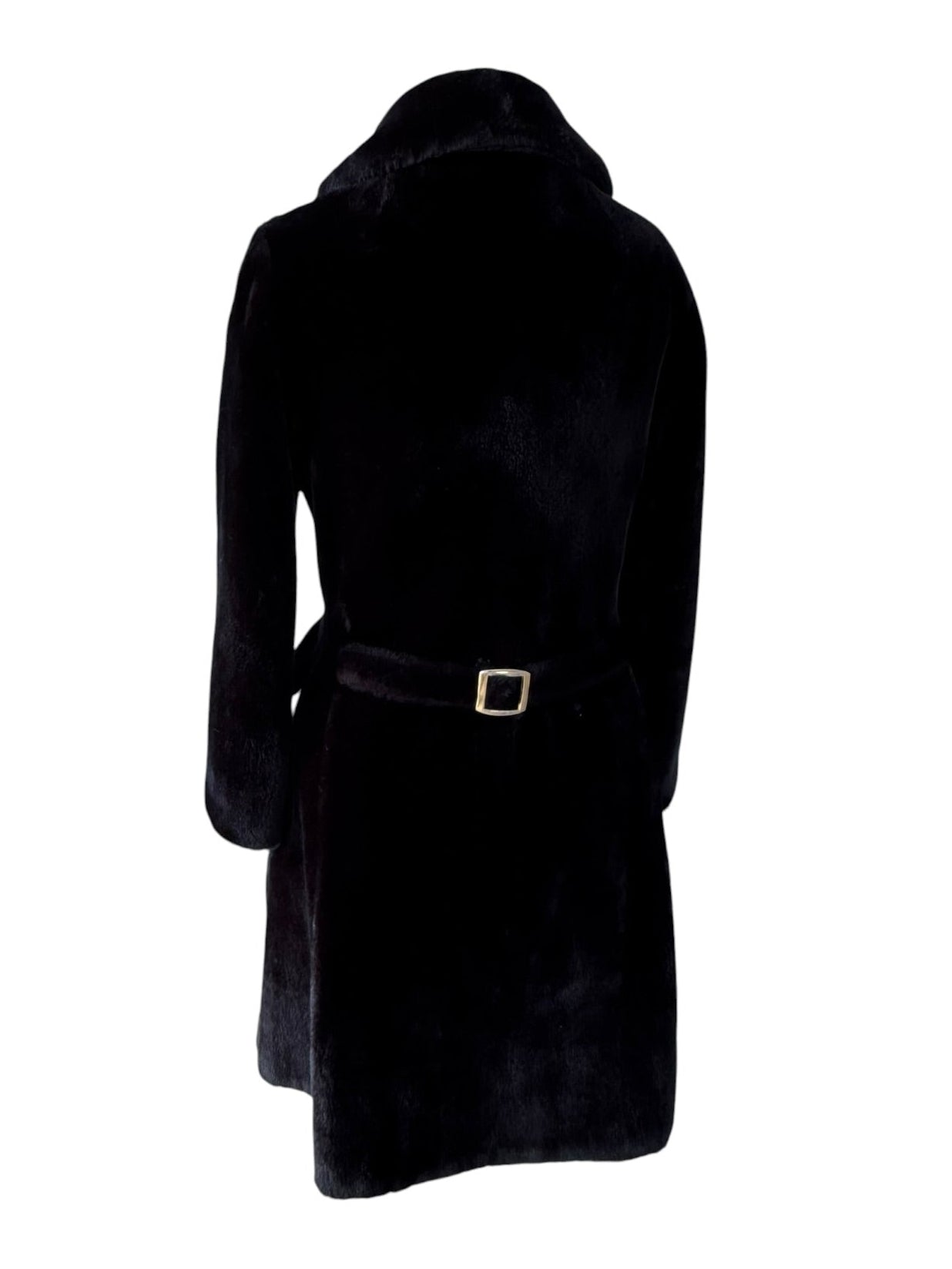 60s Borgazia Black Faux Fur Borgaza Coat Classic Mod 70s