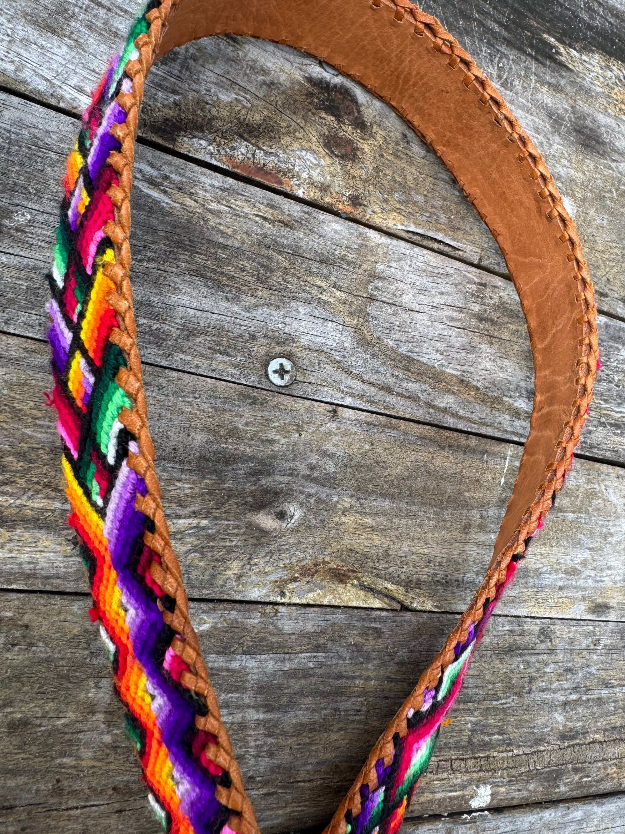 80s Panajachel Guatemalan Belt Colorful Artisan Sz 34