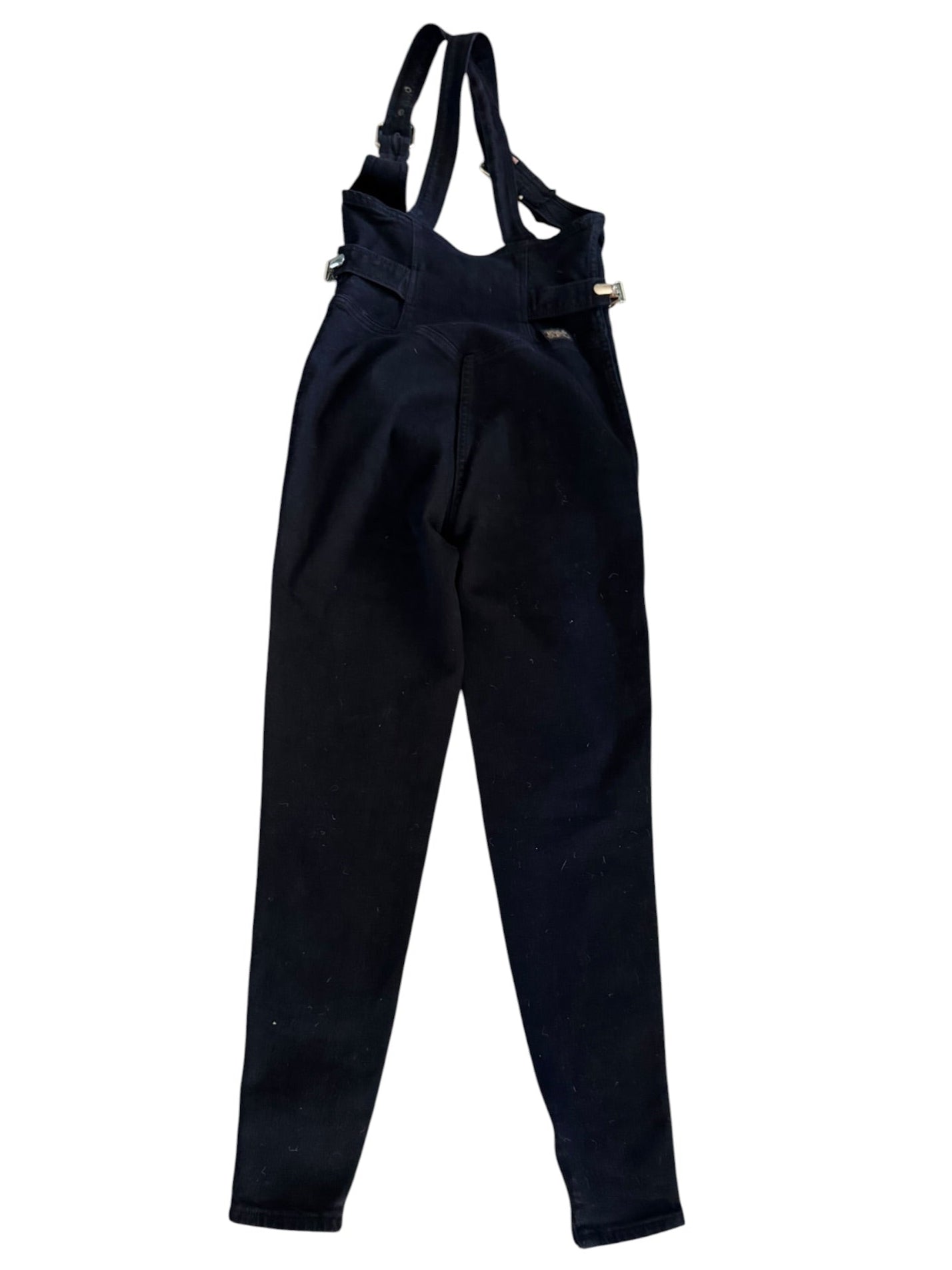 90s Parasuco Black Denim Skinny Overalls Jumpsuit Y2k