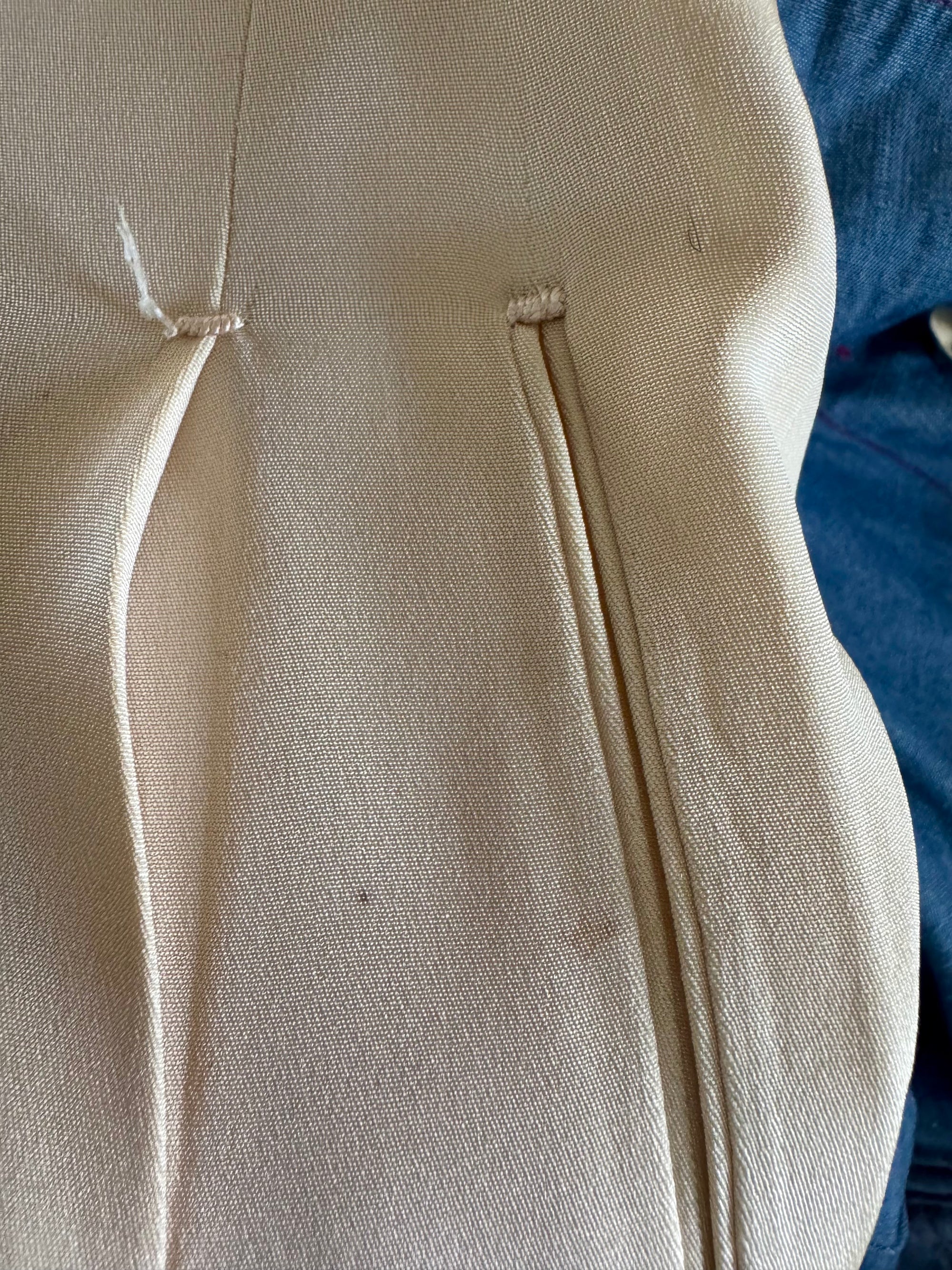 80s Richard Tyler Ivory High Waist Pleated Silk Trousers