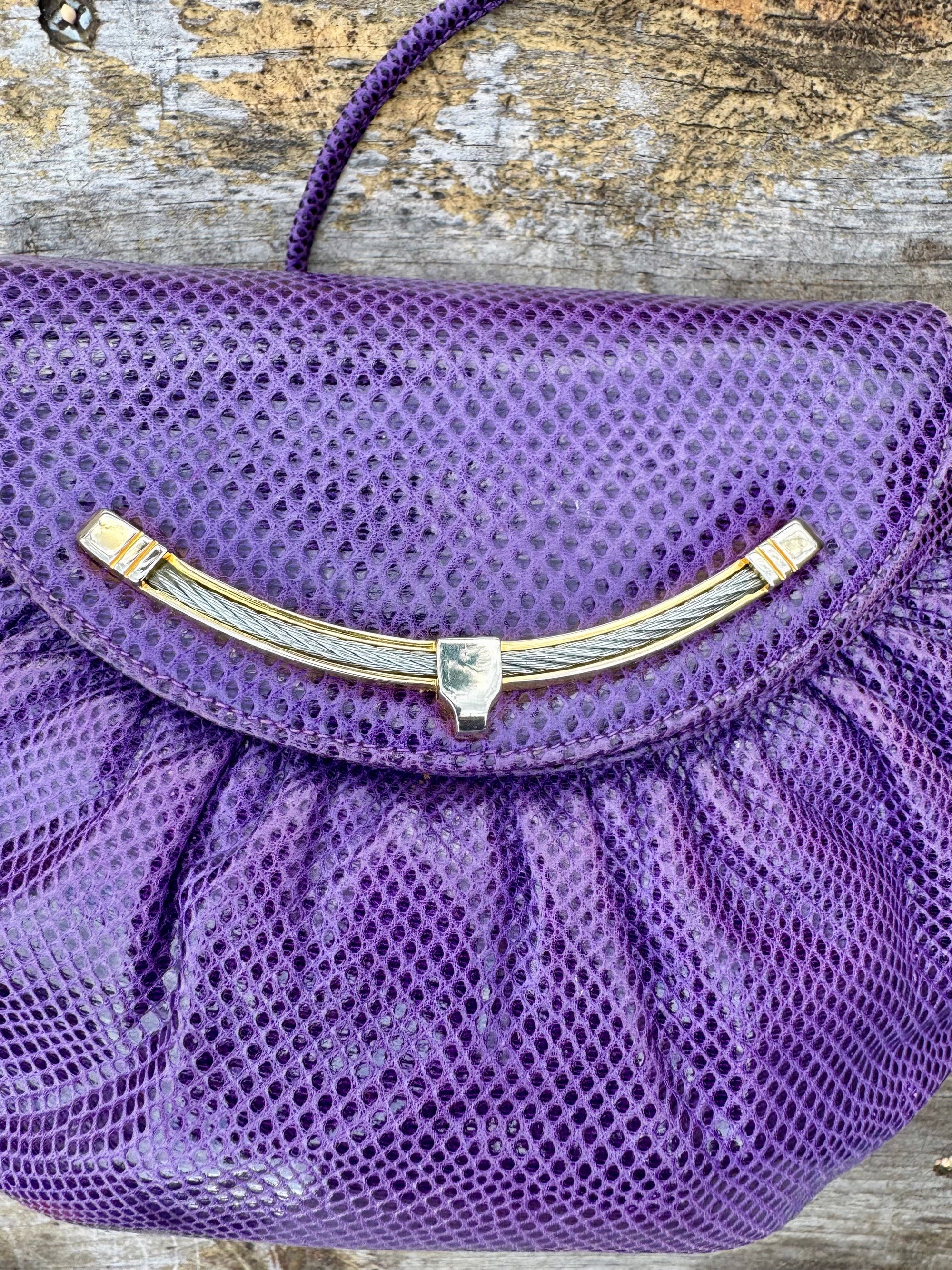 80s Finesse La Model Purple Snakeskin Shoulder Bag