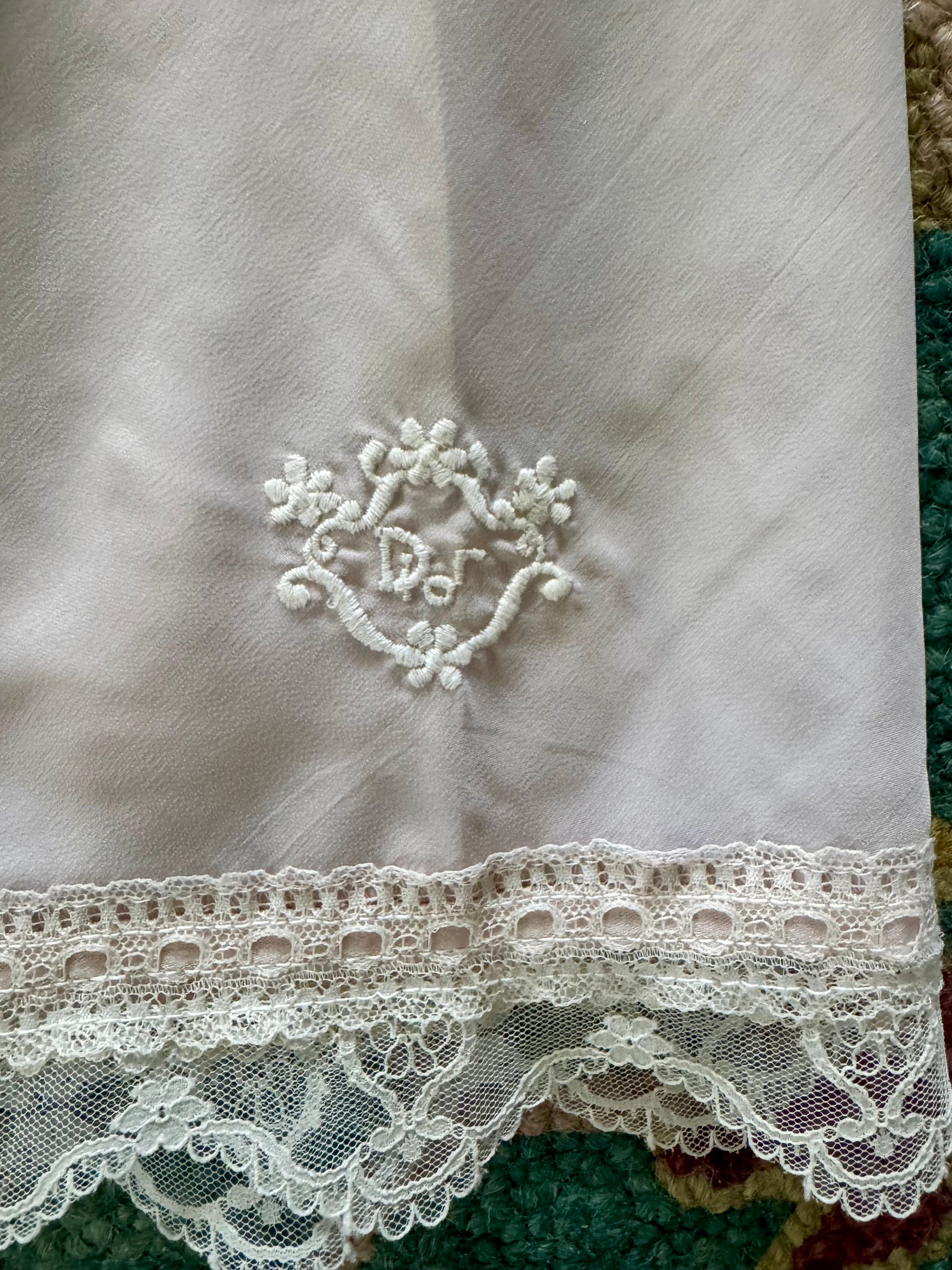 80s Christian Dior Blush Pink Half Slip Lace