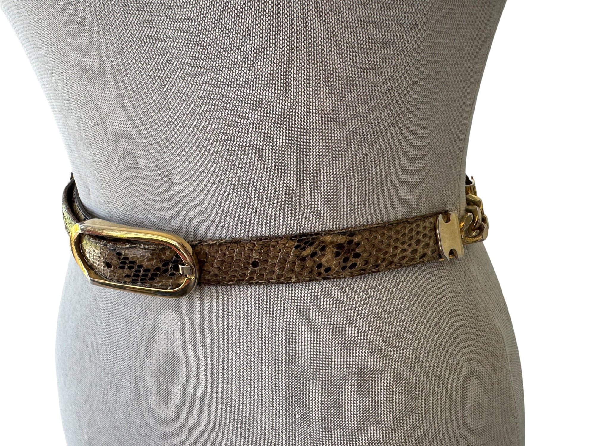 90s Aldemaro da Fiesole Snakeskin Thin Strap Belt